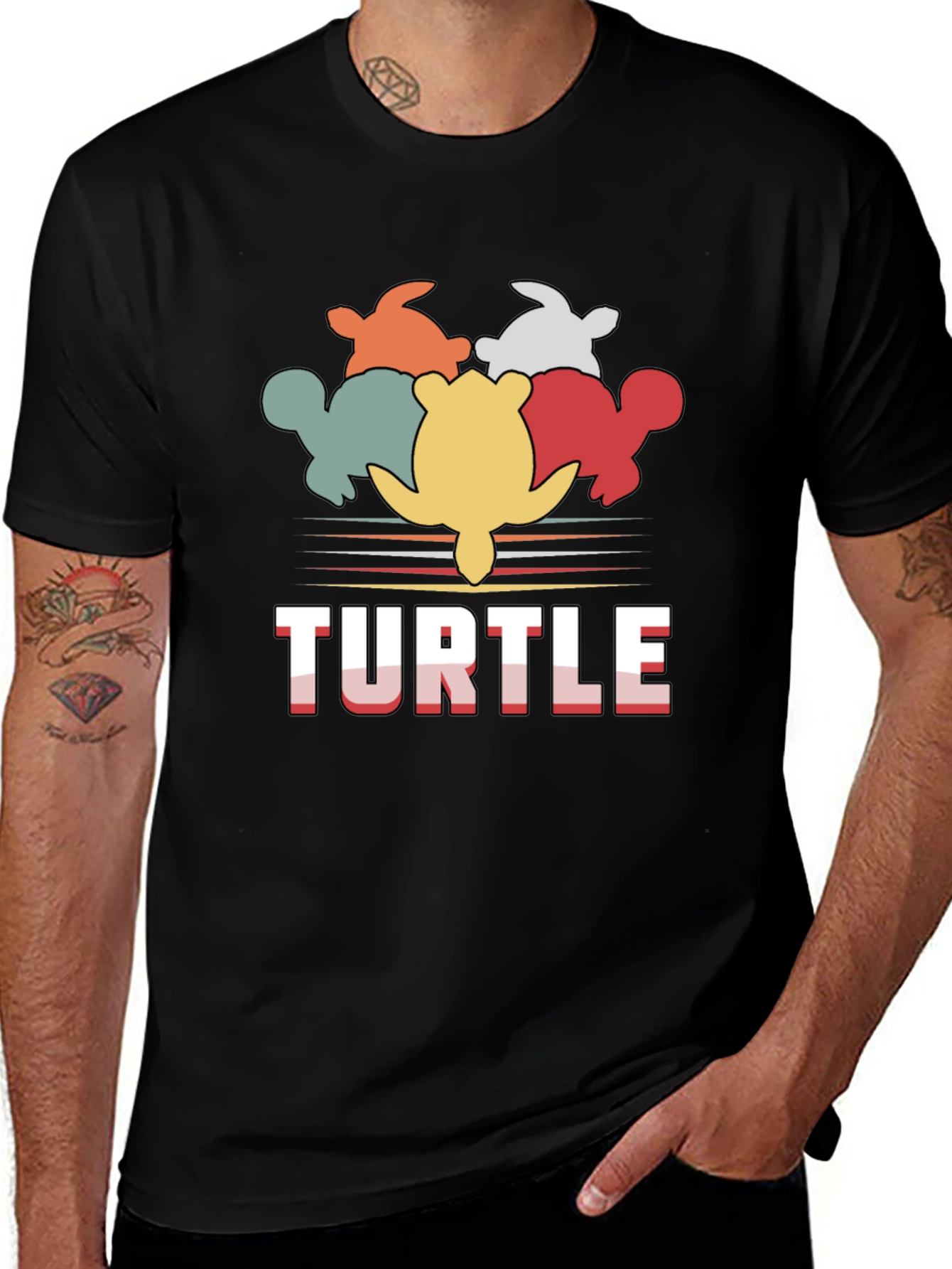 Retro Turtle Graphic T-Shirt - Comfort Cotton Blend