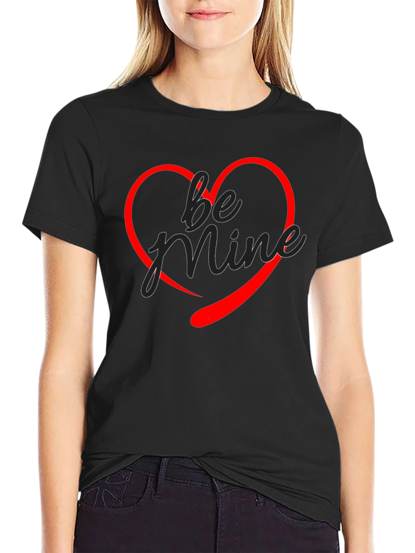 Be Mine Heart Graphic T-Shirt - Valentines Day