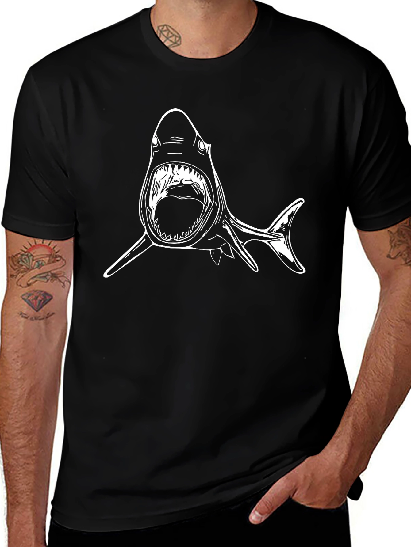 Shark Graphic Tee - Black