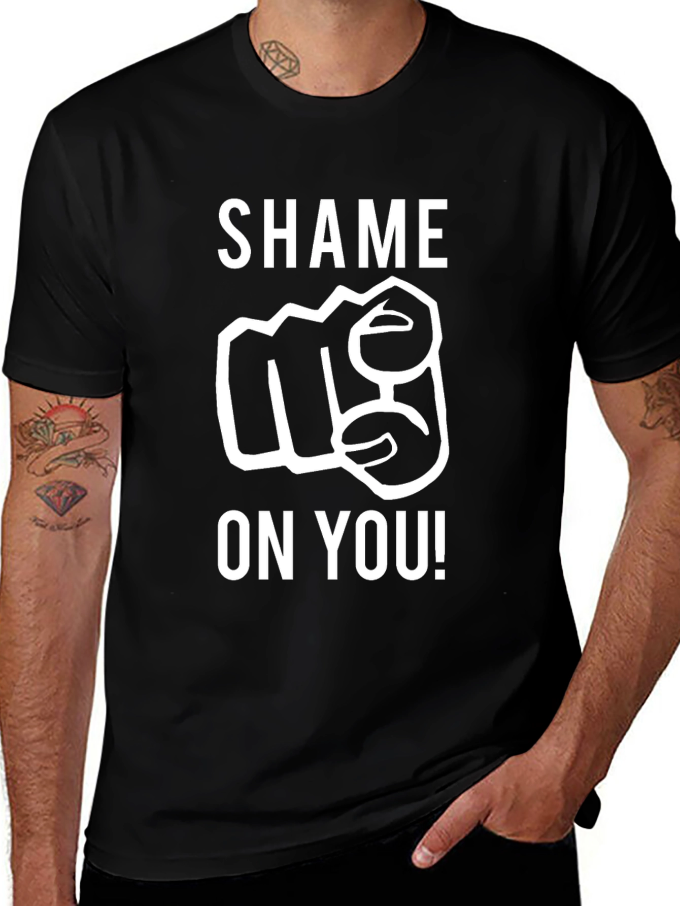Shame On You Graphic Tee - Black T-Shirt