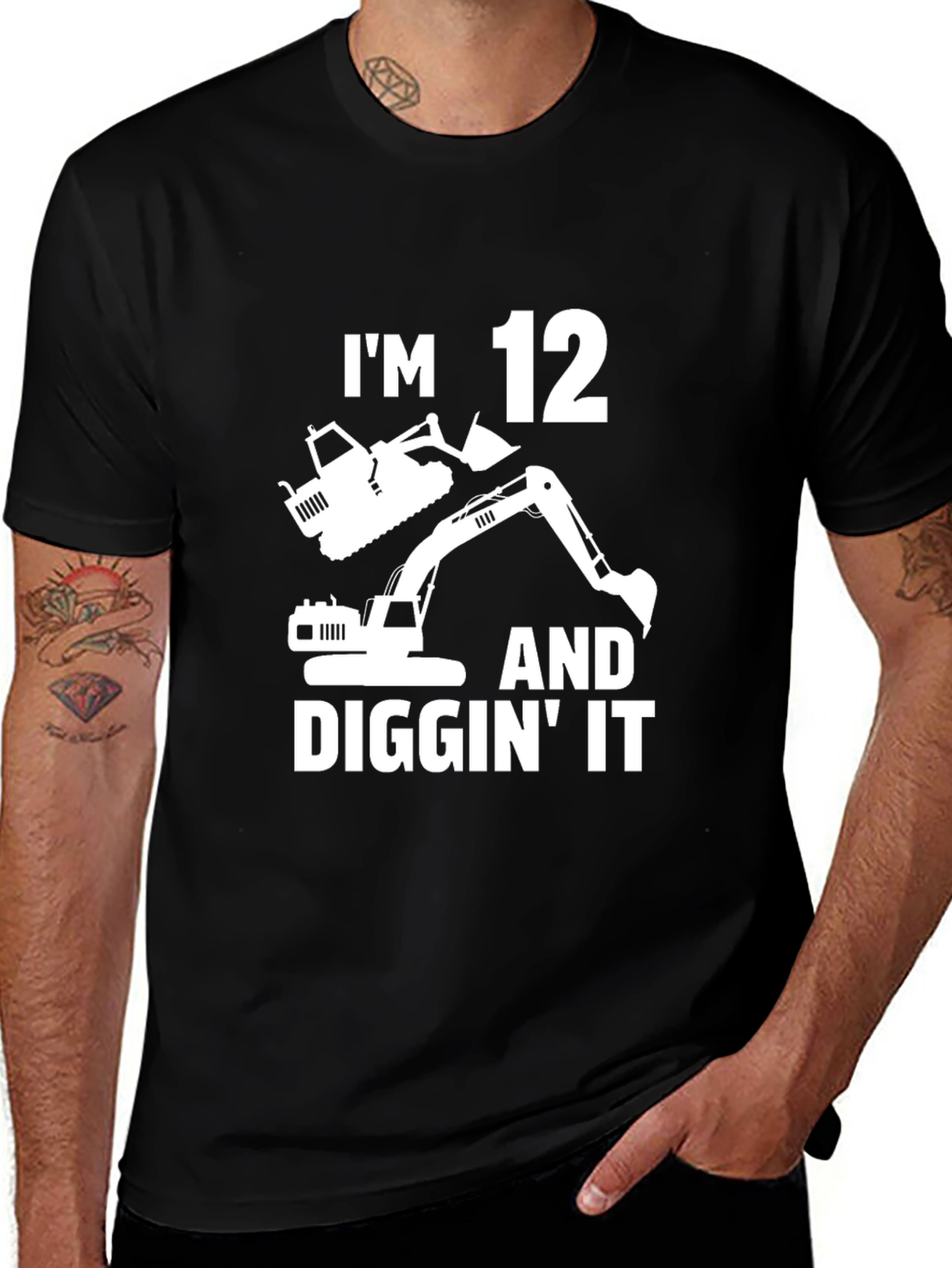 Im 12 and Diggin It Birthday Excavator T-Shirt