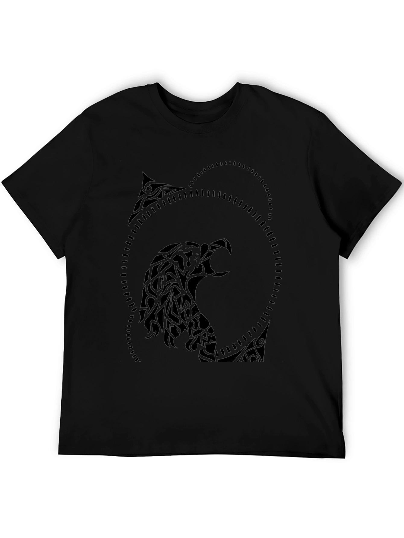 Tribal Eagle Graphic Black T-Shirt