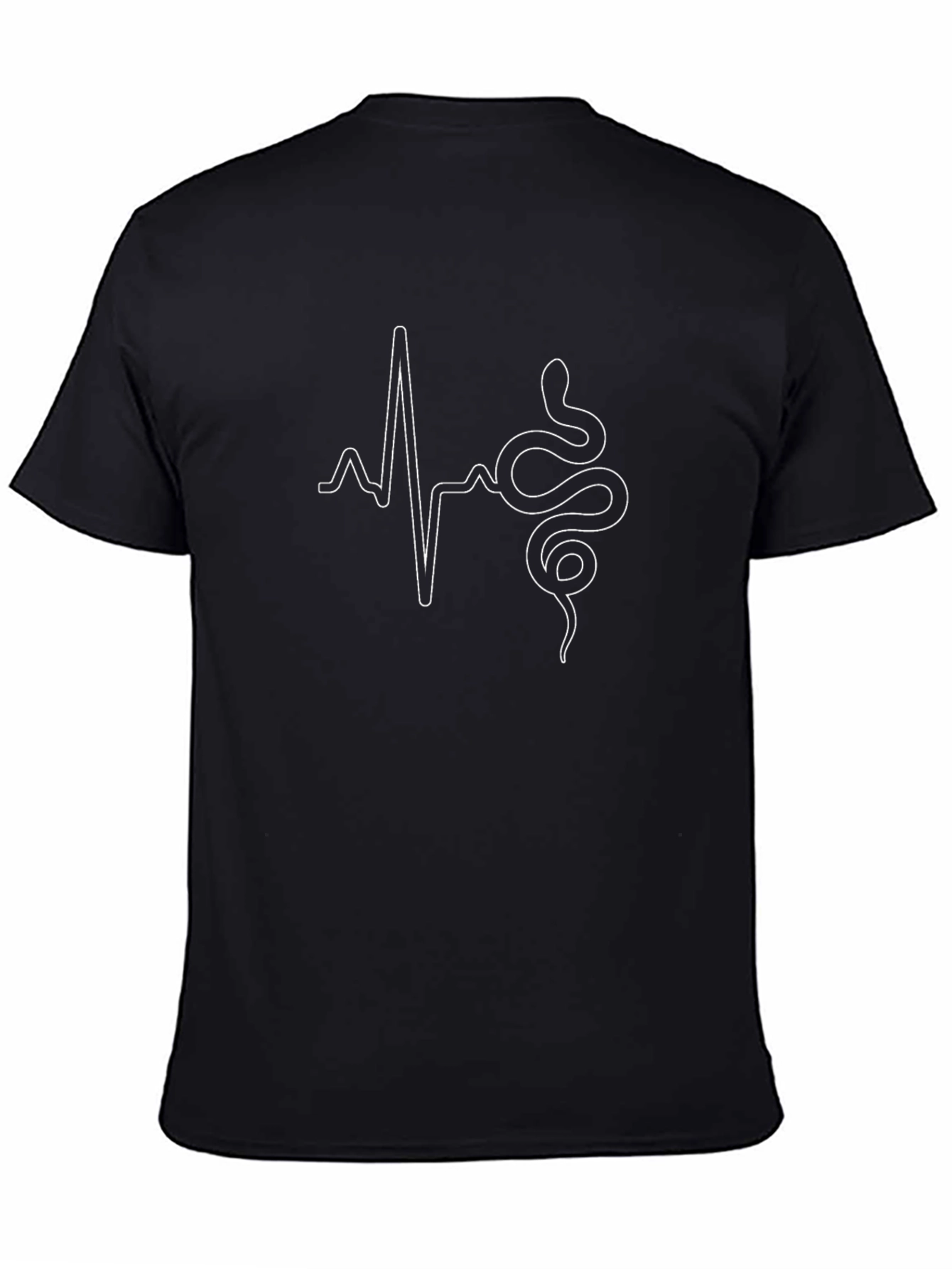 Snake Heartbeat Graphic Tee - Black