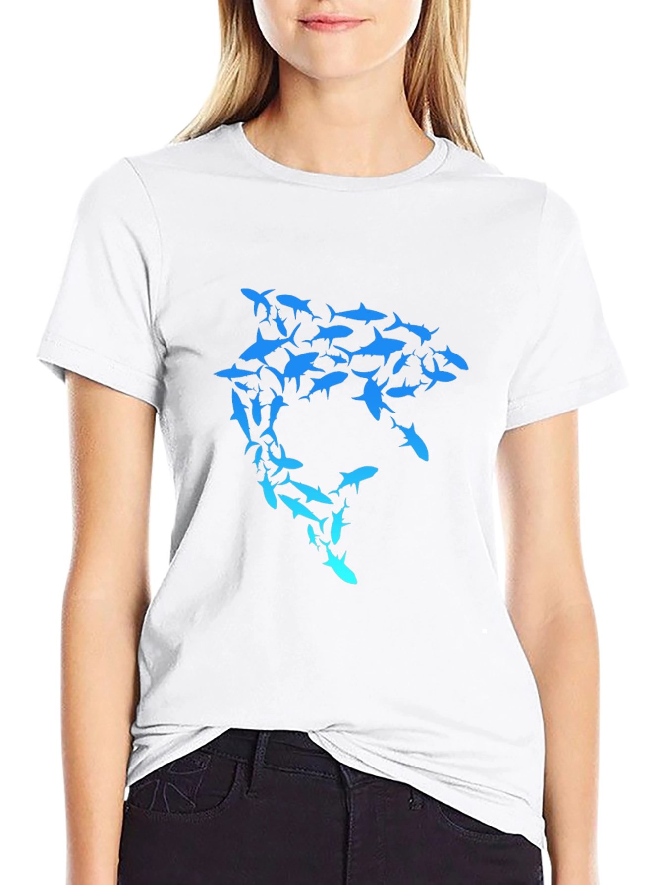 Shark Swarm Graphic T-Shirt - Unique Design