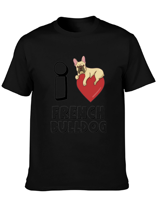 I Love French Bulldog Graphic T-Shirt
