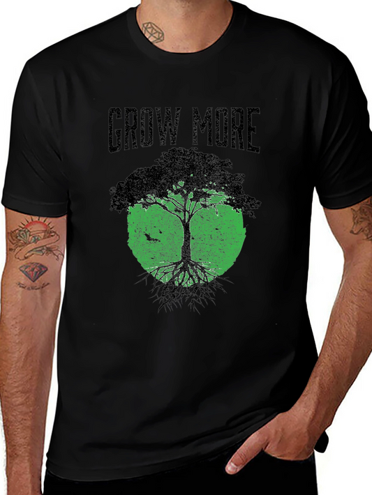 Grow More Tree Graphic T-Shirt - Black