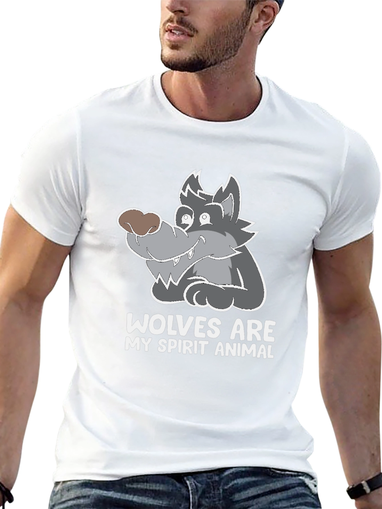Wolves Are My Spirit Animal Graphic Tee - Black