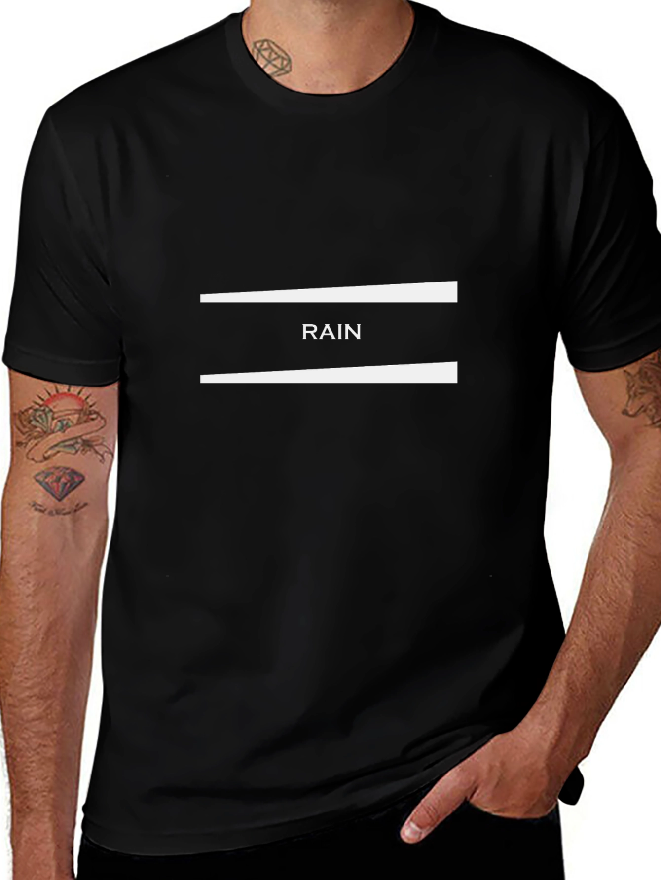 Black RAIN Graphic Tee - Casual Style