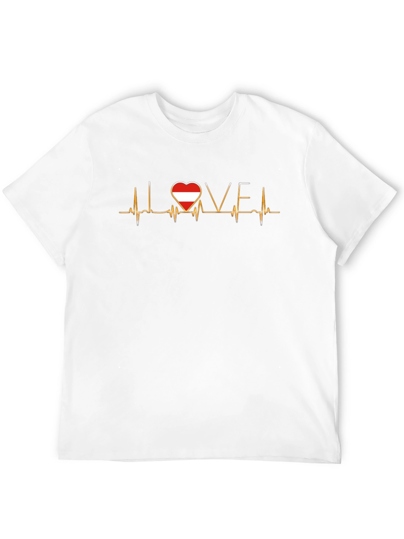 Heartbeat Love Austria Flag Graphic Tee