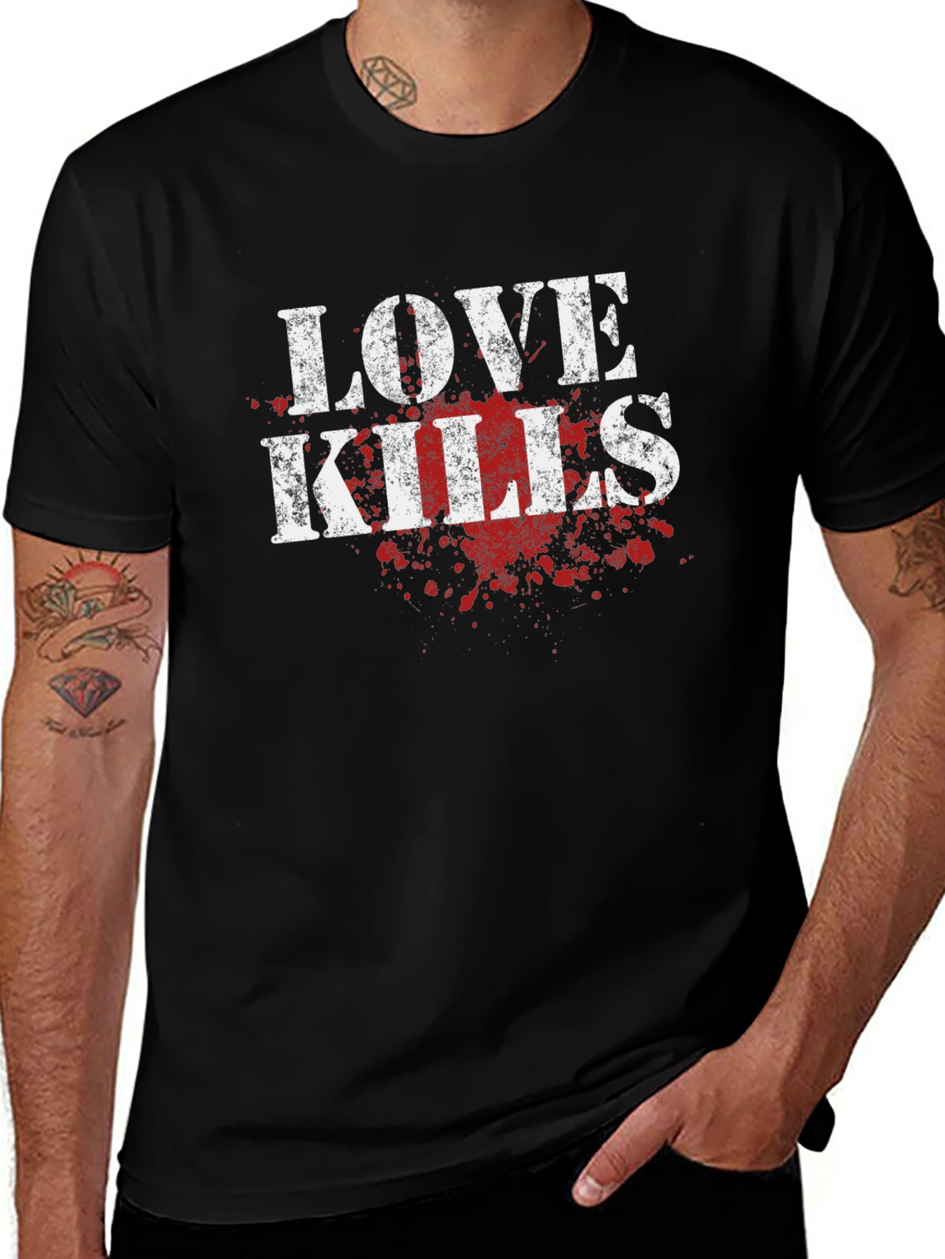 Love Kills Graphic T-Shirt - Black Cotton Tee