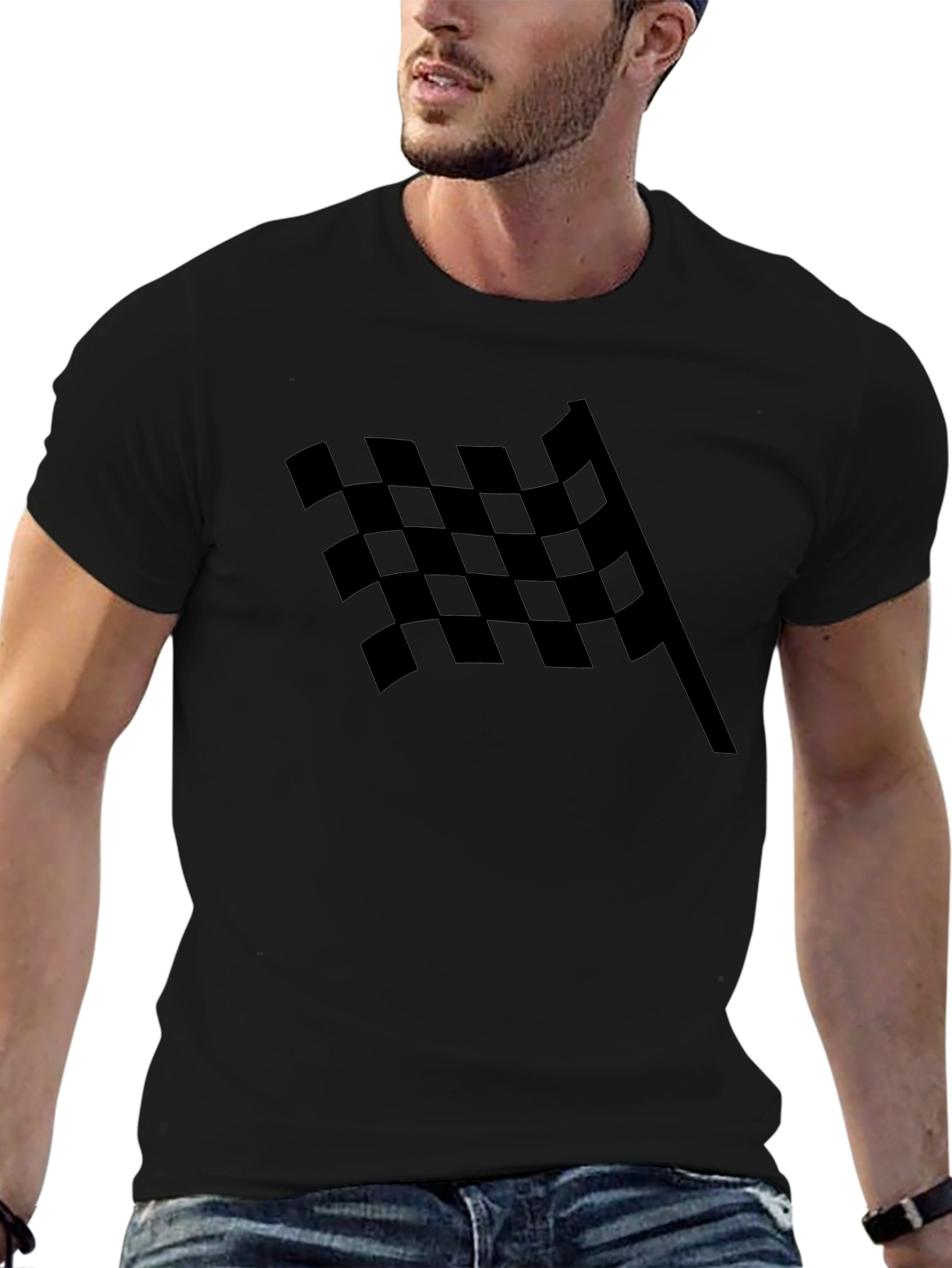 Checkered Flag Graphic Tee - Racing Fan Apparel
