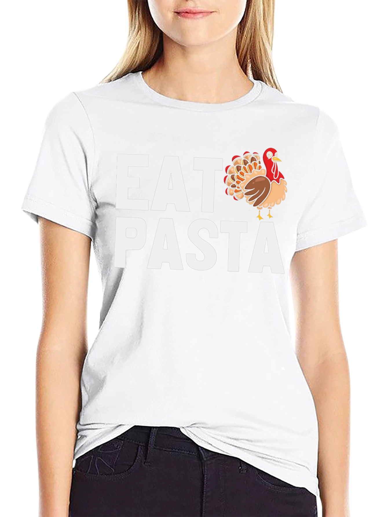 Eat Turkey Pasta T-Shirt - Thanksgiving Humor