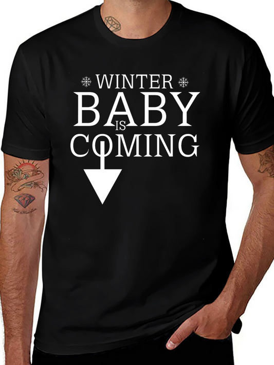 Winter Baby Is Coming Black Graphic Tee