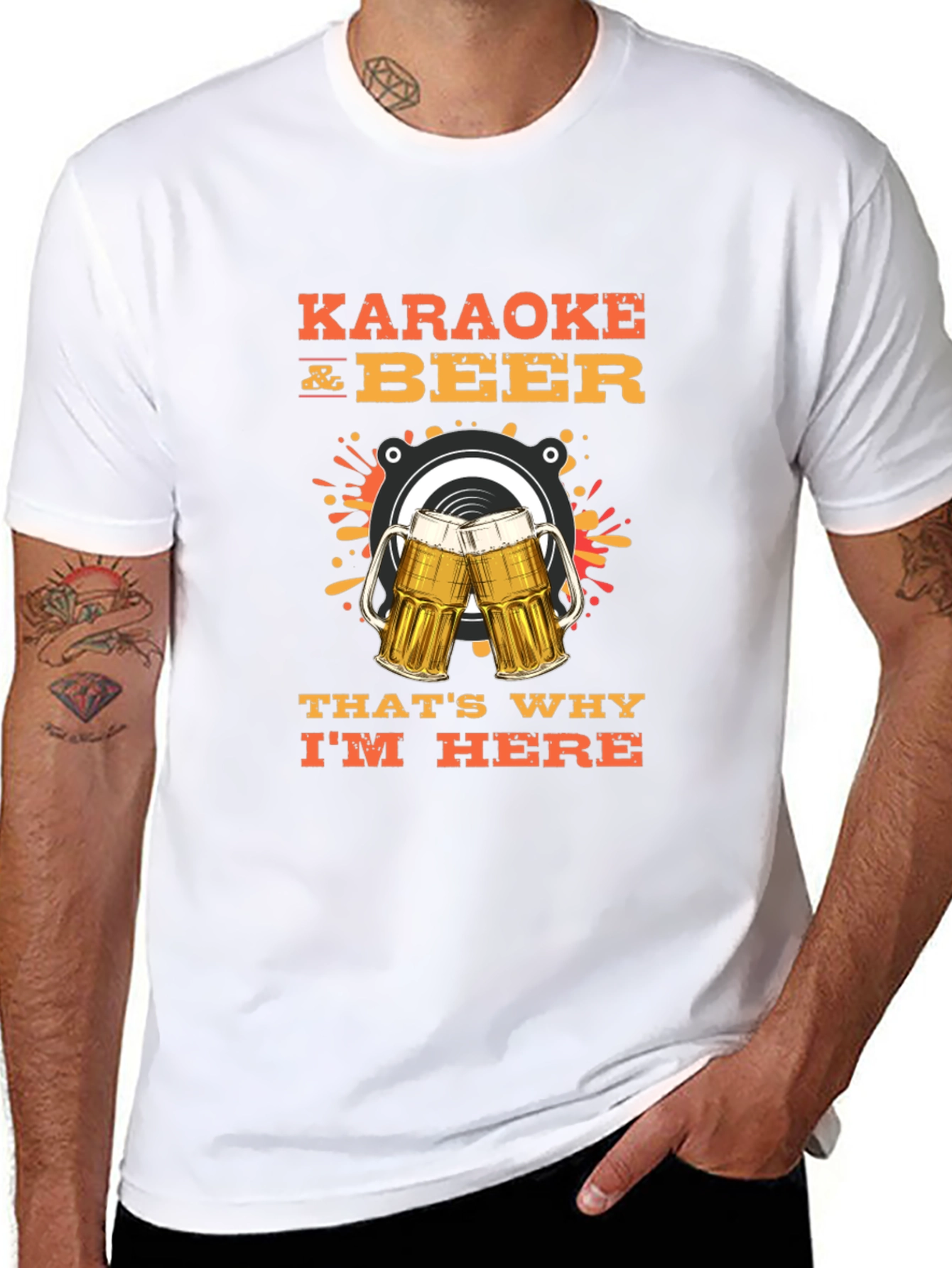 Karaoke and Beer T-Shirt - Thats Why Im Here