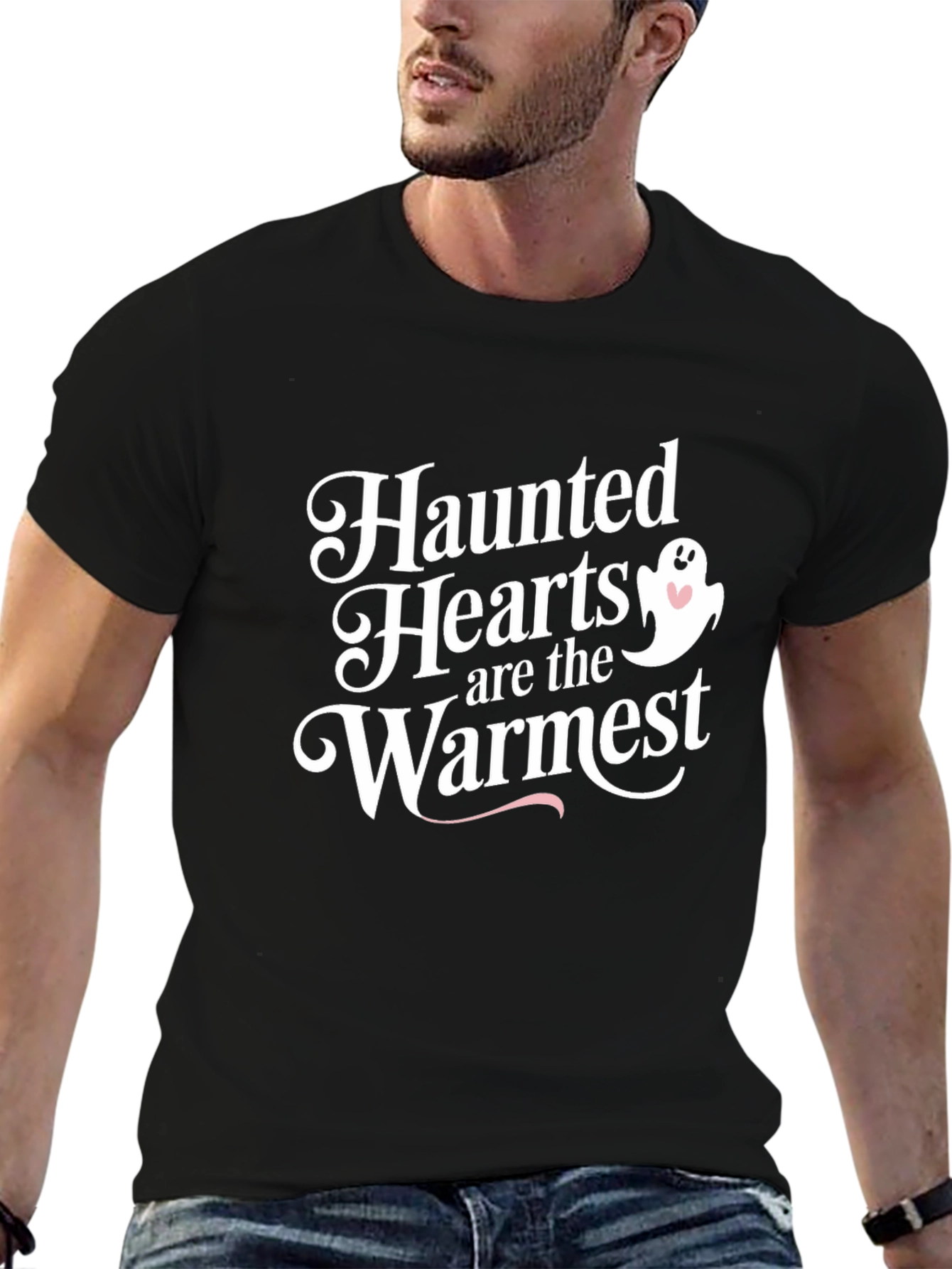Haunted Hearts Graphic Tee - Halloween Spooky Season Shirt