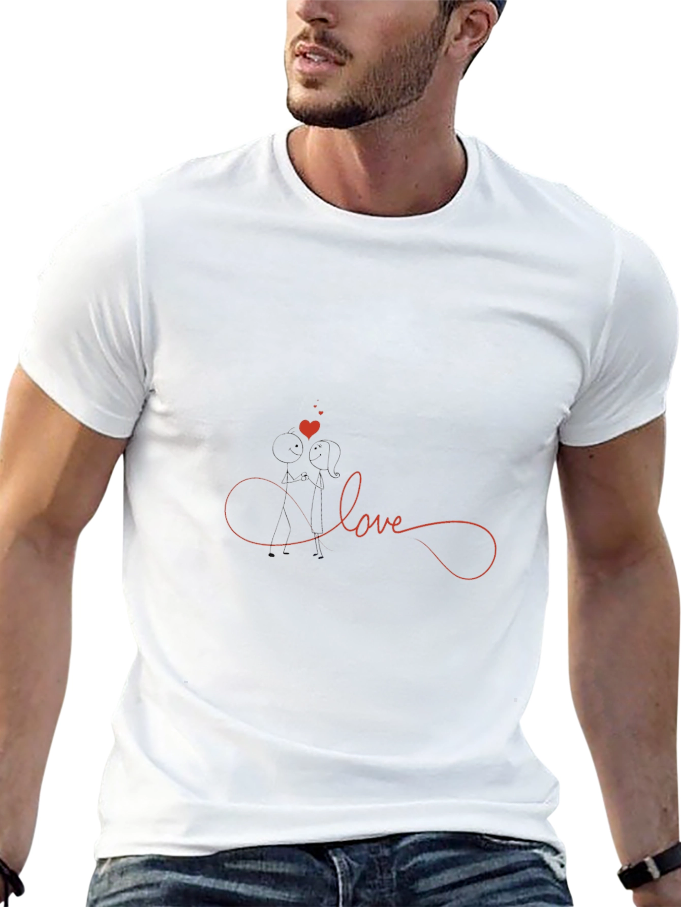 Love Infinity Heart T-Shirt - Black Casual Tee
