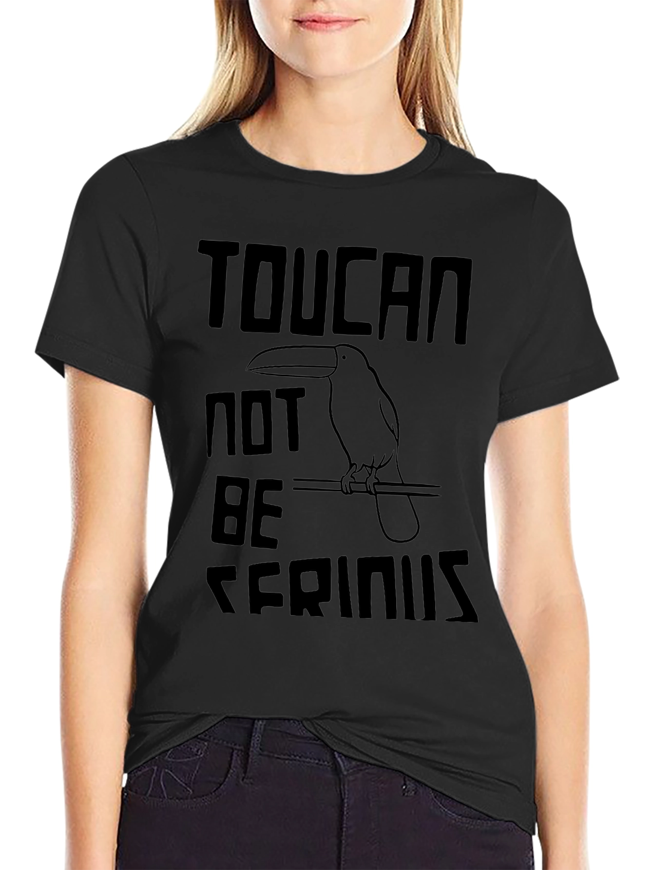 Toucan Not Be Serious Graphic Tee - Black T-Shirt