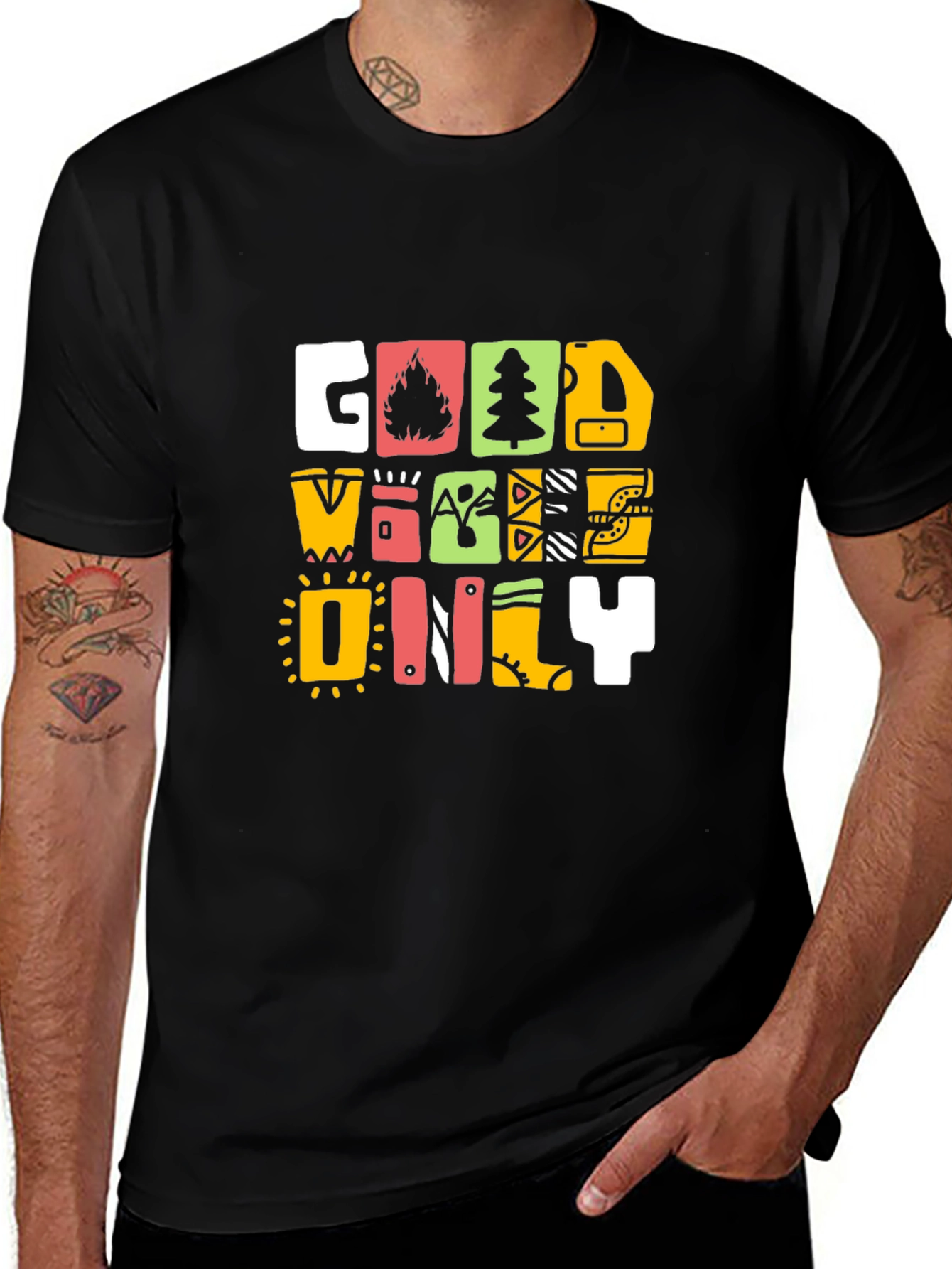 Good Vibes Only Graphic Print T-Shirt