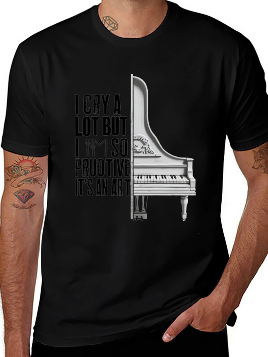 I Cry A Lot Piano Graphic T-Shirt - Unisex Cotton Tee