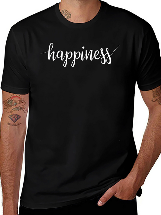 Happiness Black T-Shirt Graphic Tee