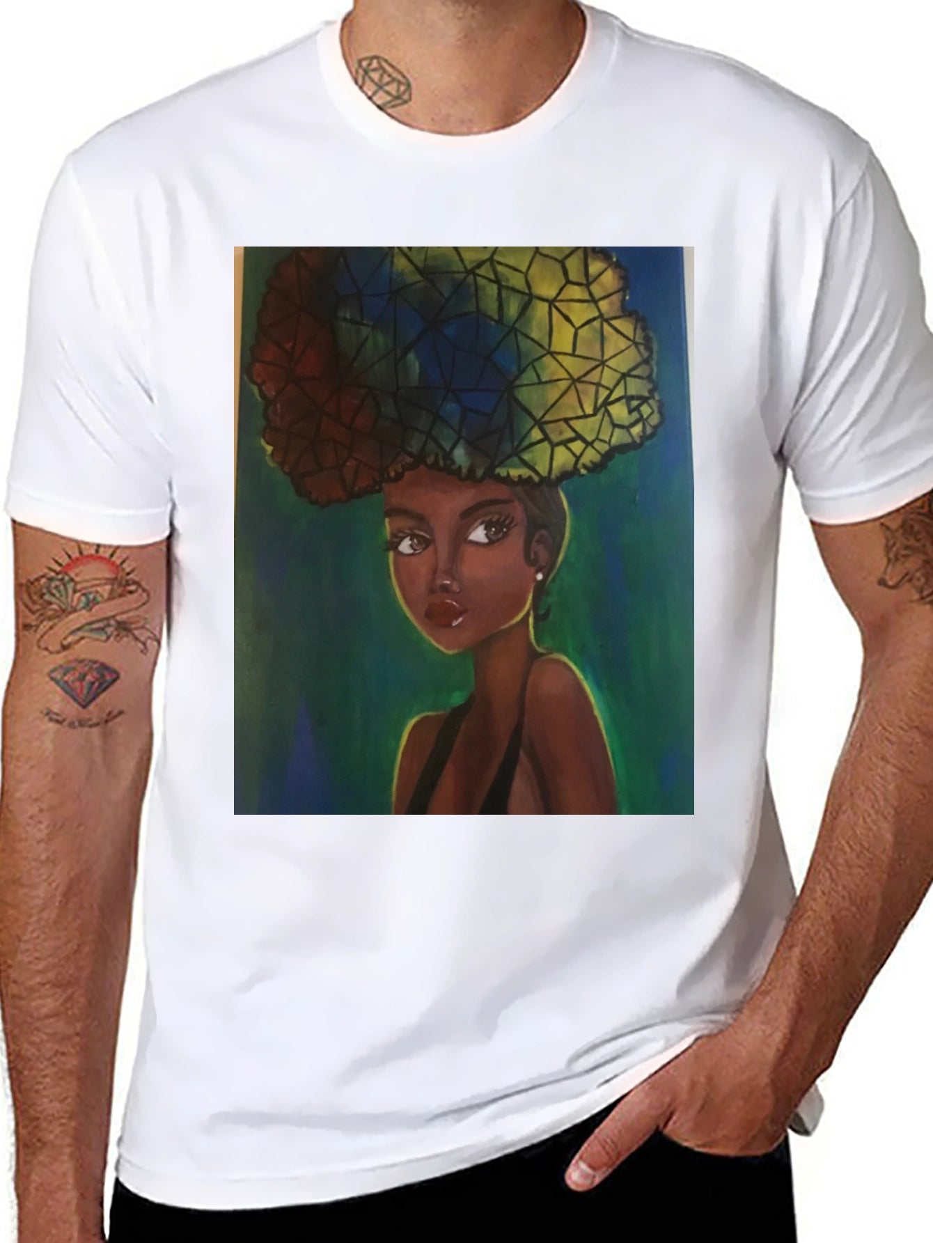 Afro Art T-Shirt - Stylish Black Tee