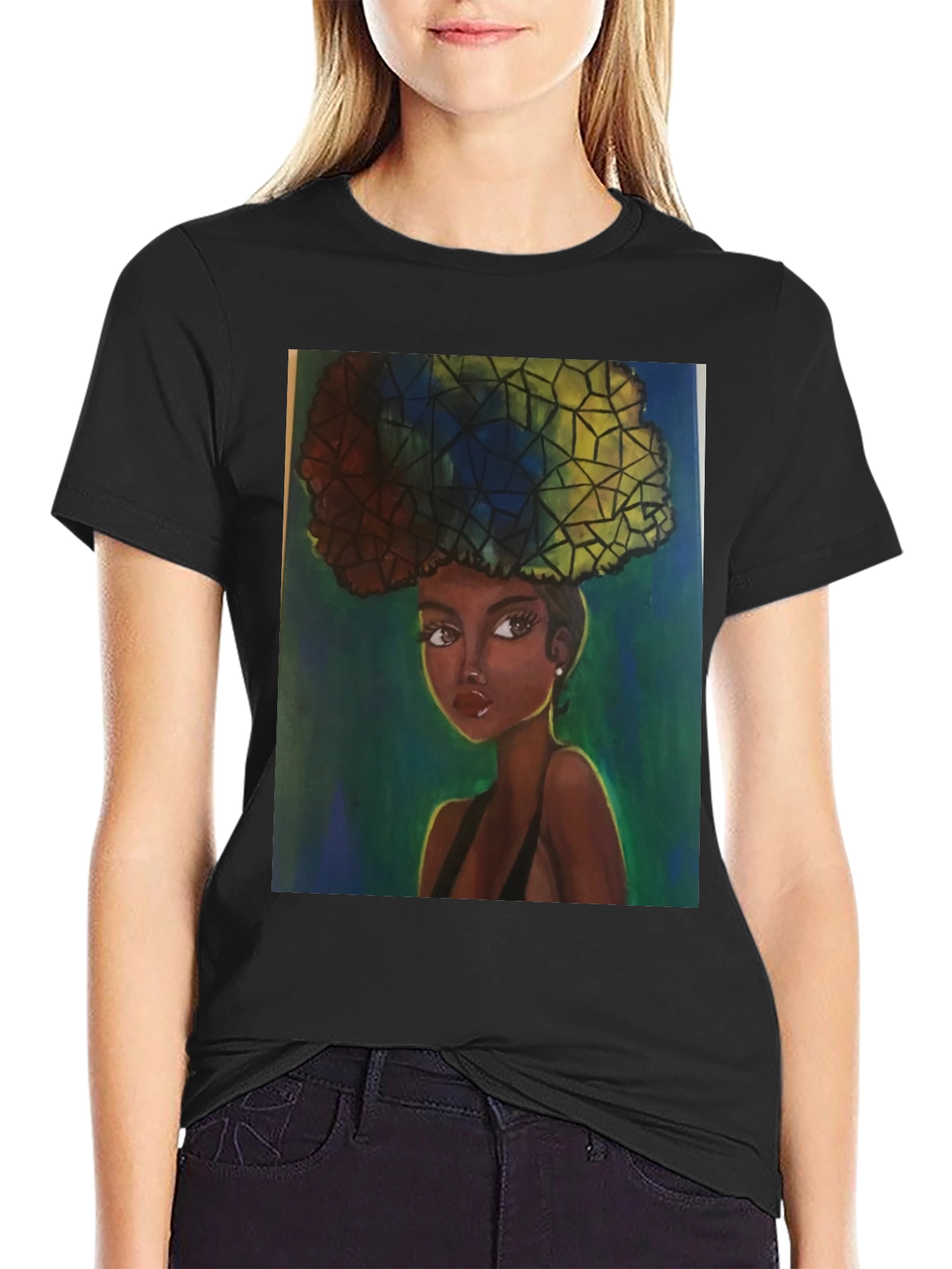 Afro Art T-Shirt - Stylish Black Tee