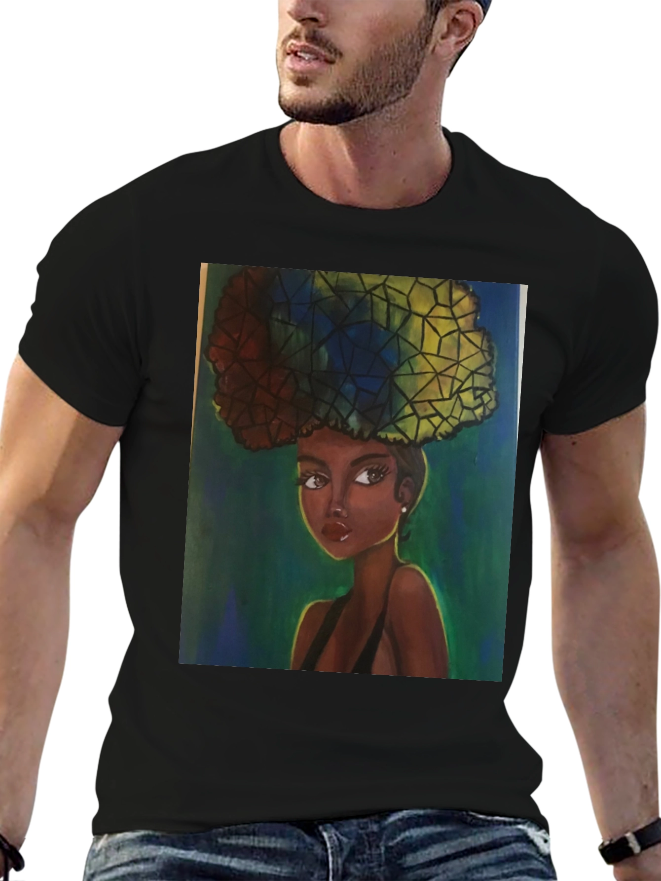 Afro Art T-Shirt - Stylish Black Tee