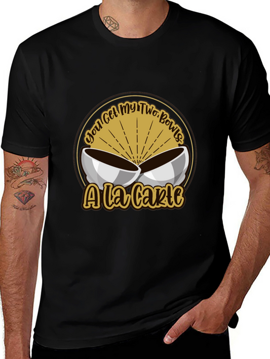 Humorous Two Bowls Graphic T-Shirt