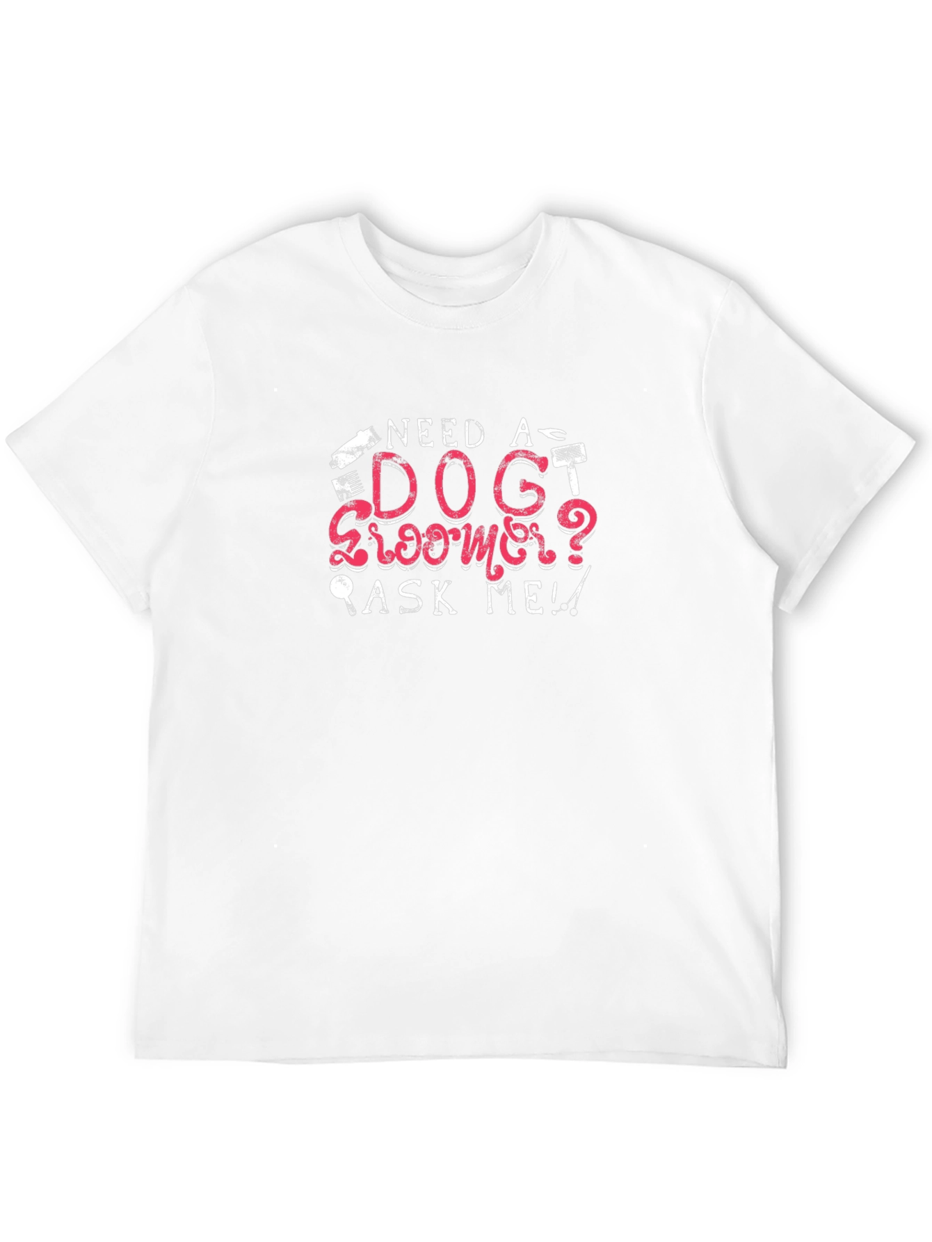 Need a Dog Groomer? Mens Black Graphic Tee