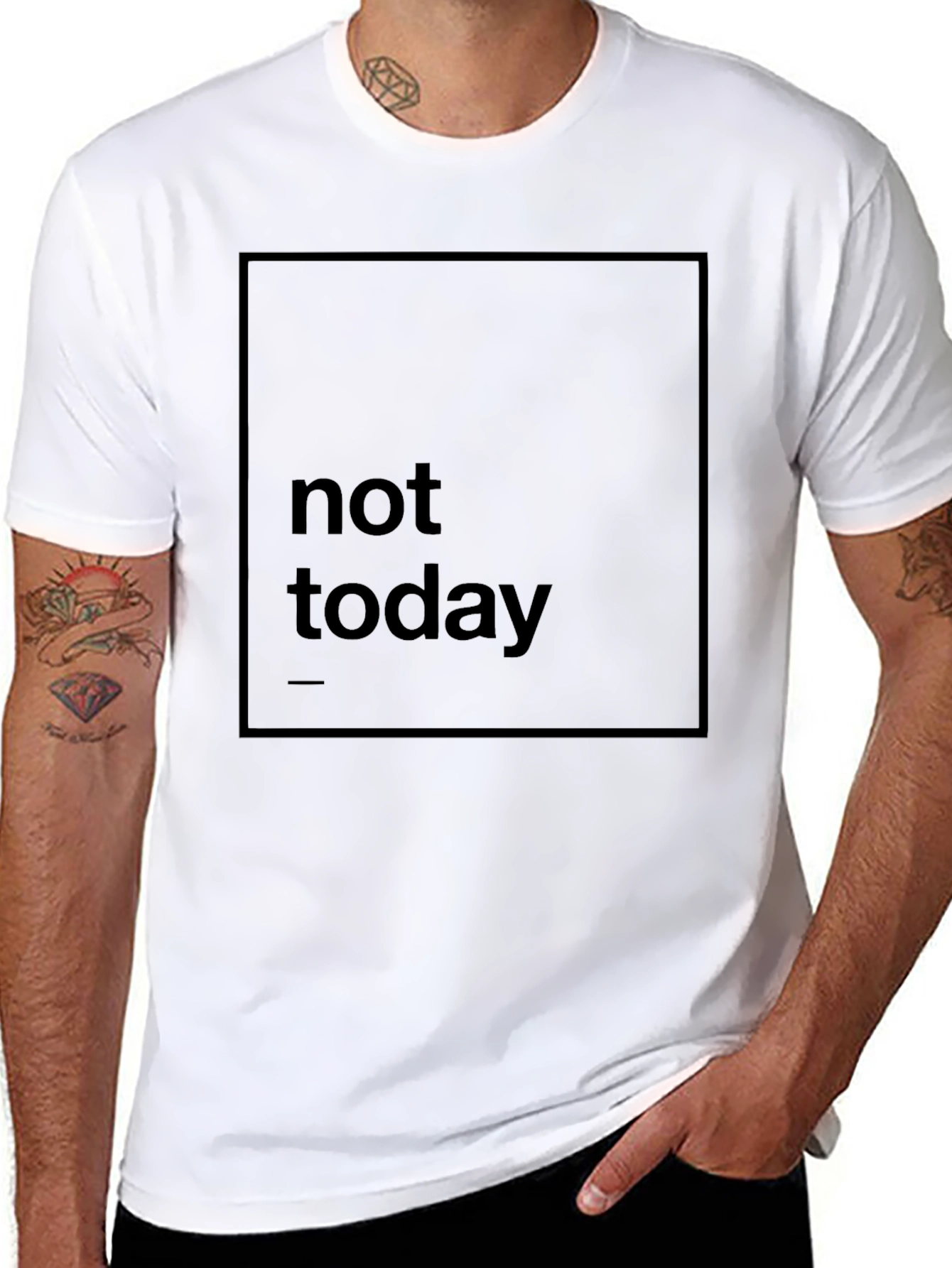 Not Today Graphic Print Black T-Shirt