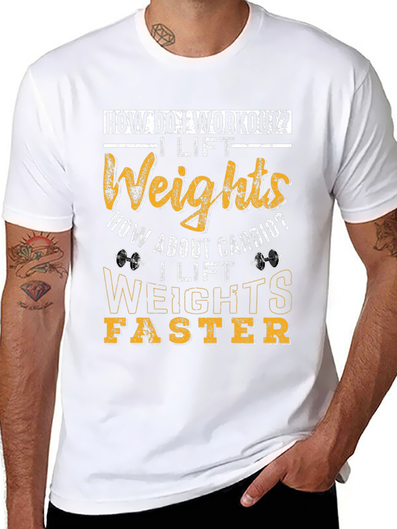 Workout Humor T-Shirt: I Lift Weights Faster