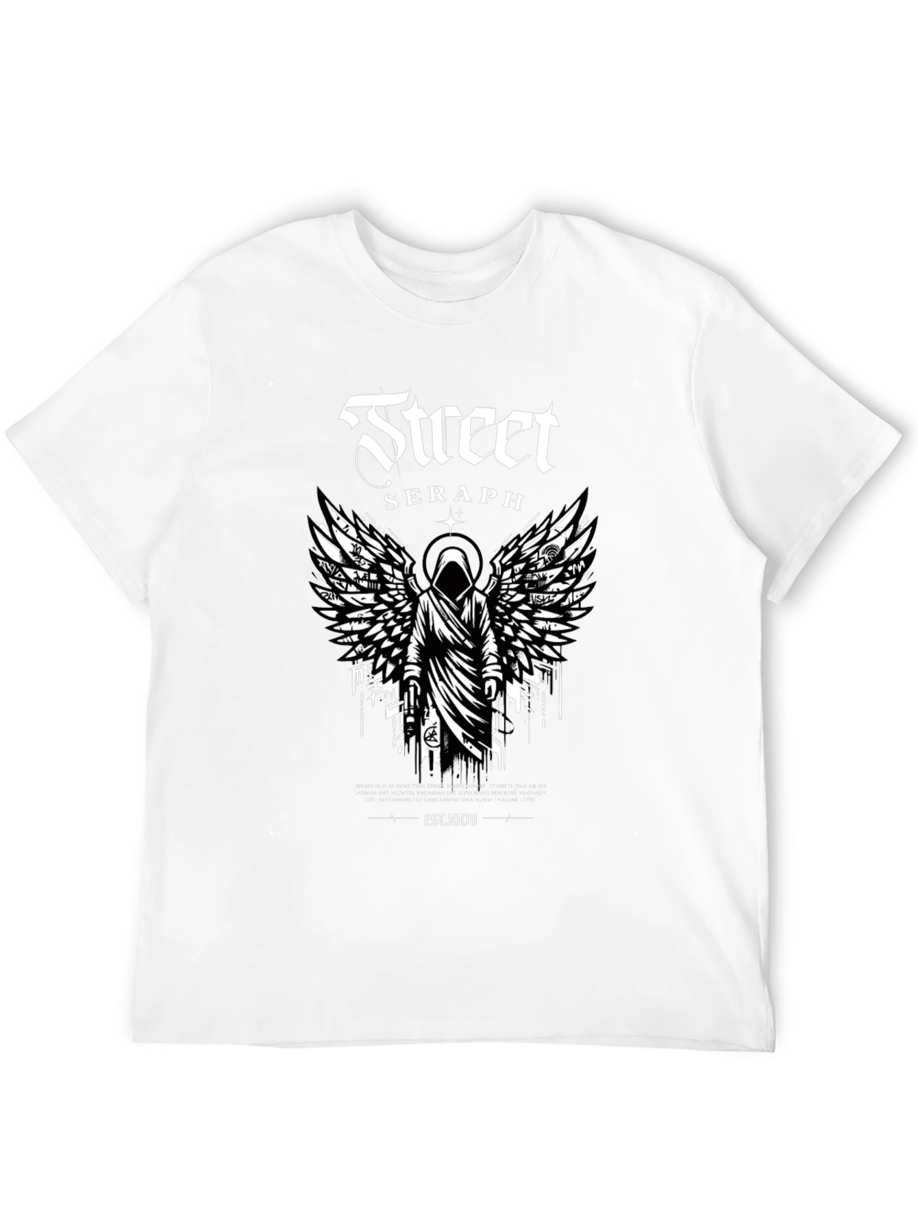 Street Seraph Black T-Shirt - Urban Angel Design