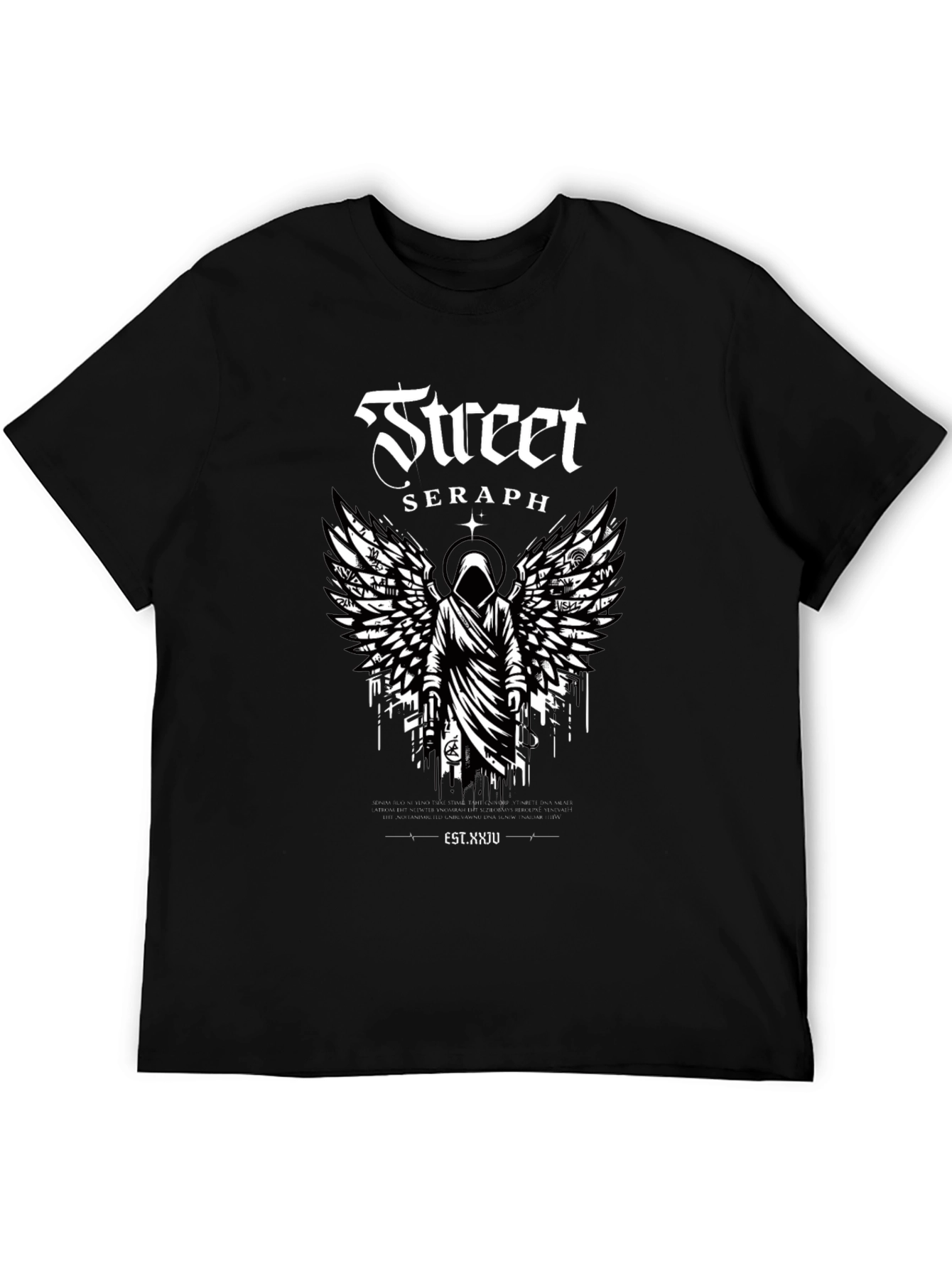 Street Seraph Black T-Shirt - Urban Angel Design