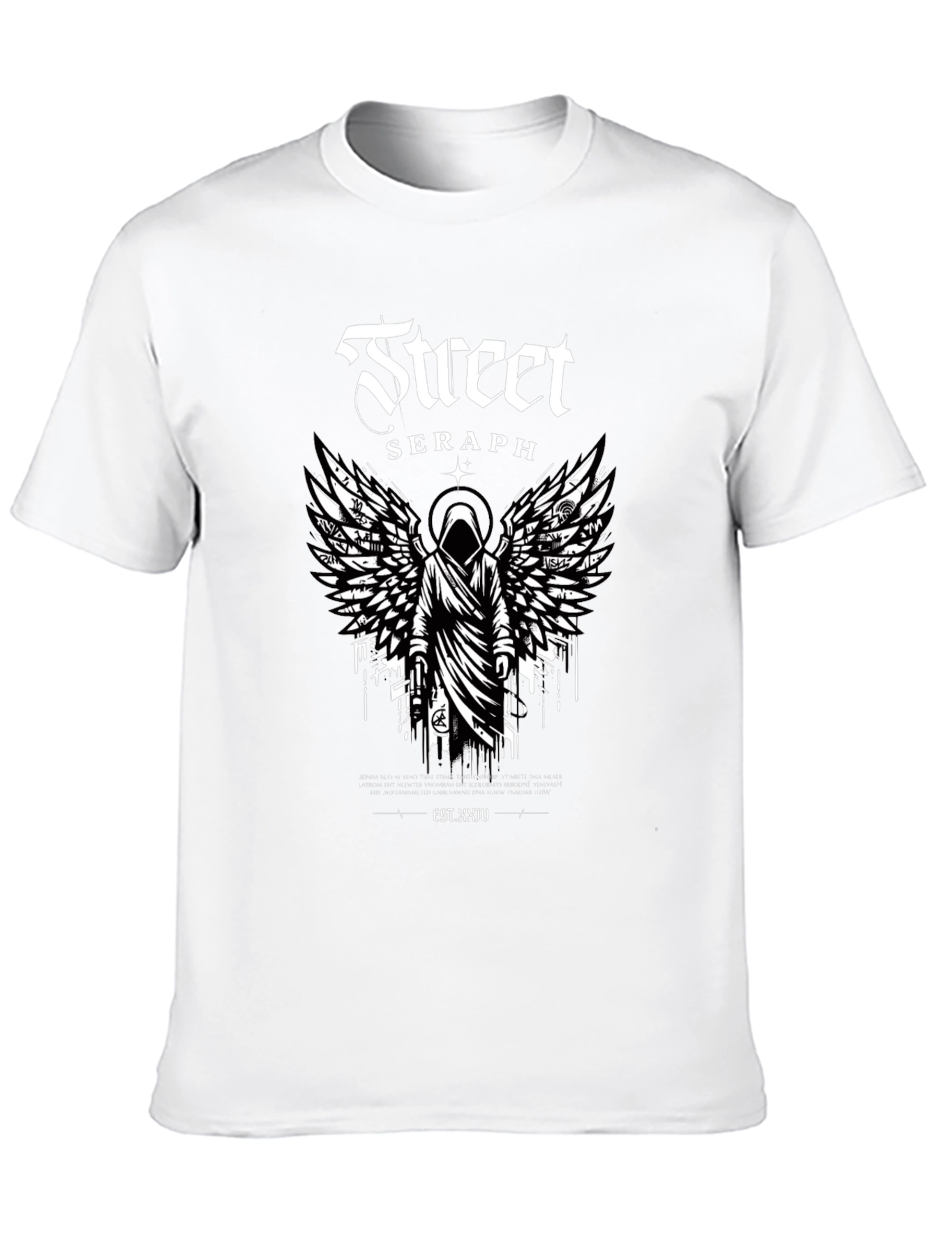 Street Seraph Black T-Shirt - Urban Angel Design