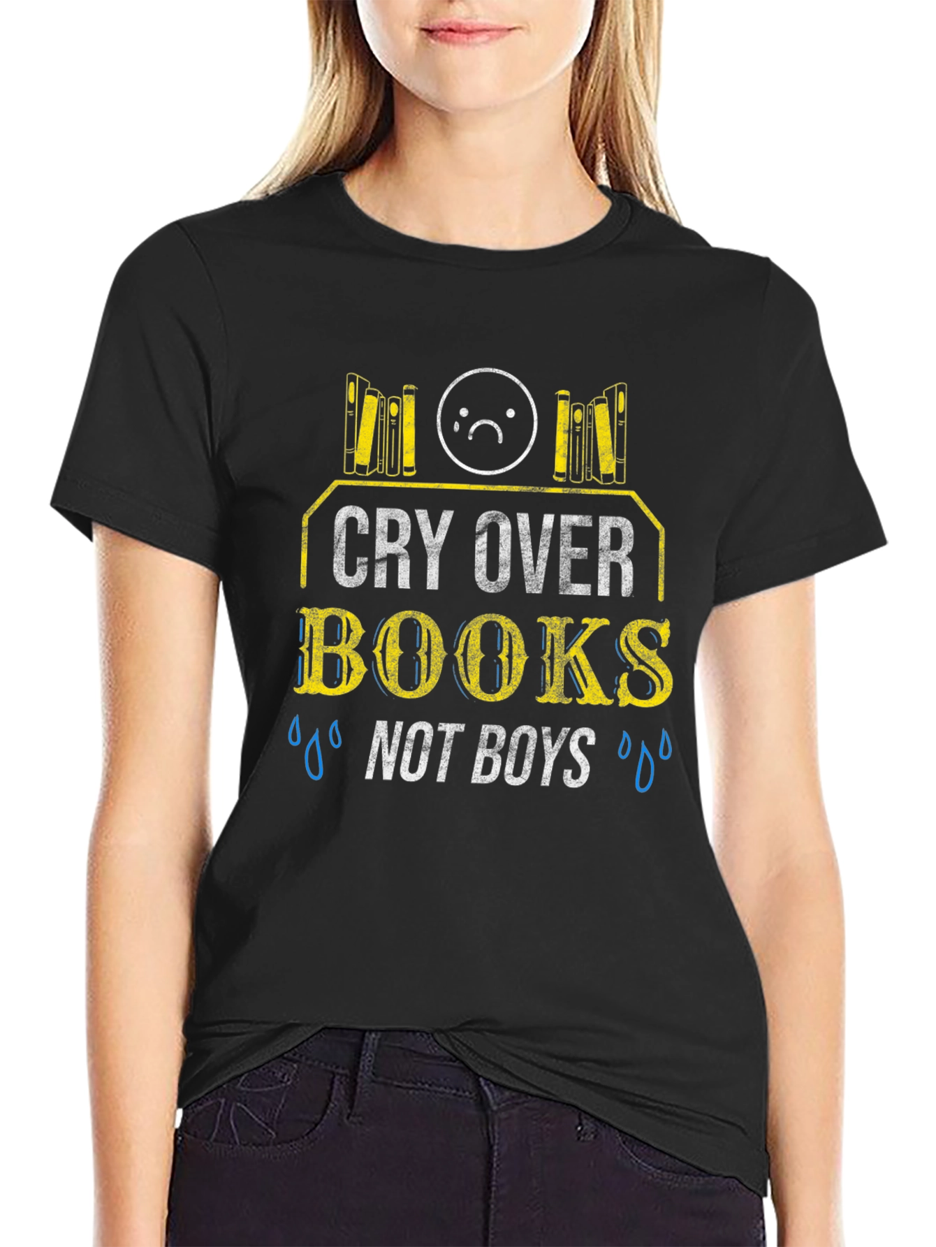 Cry Over Books Graphic T-Shirt