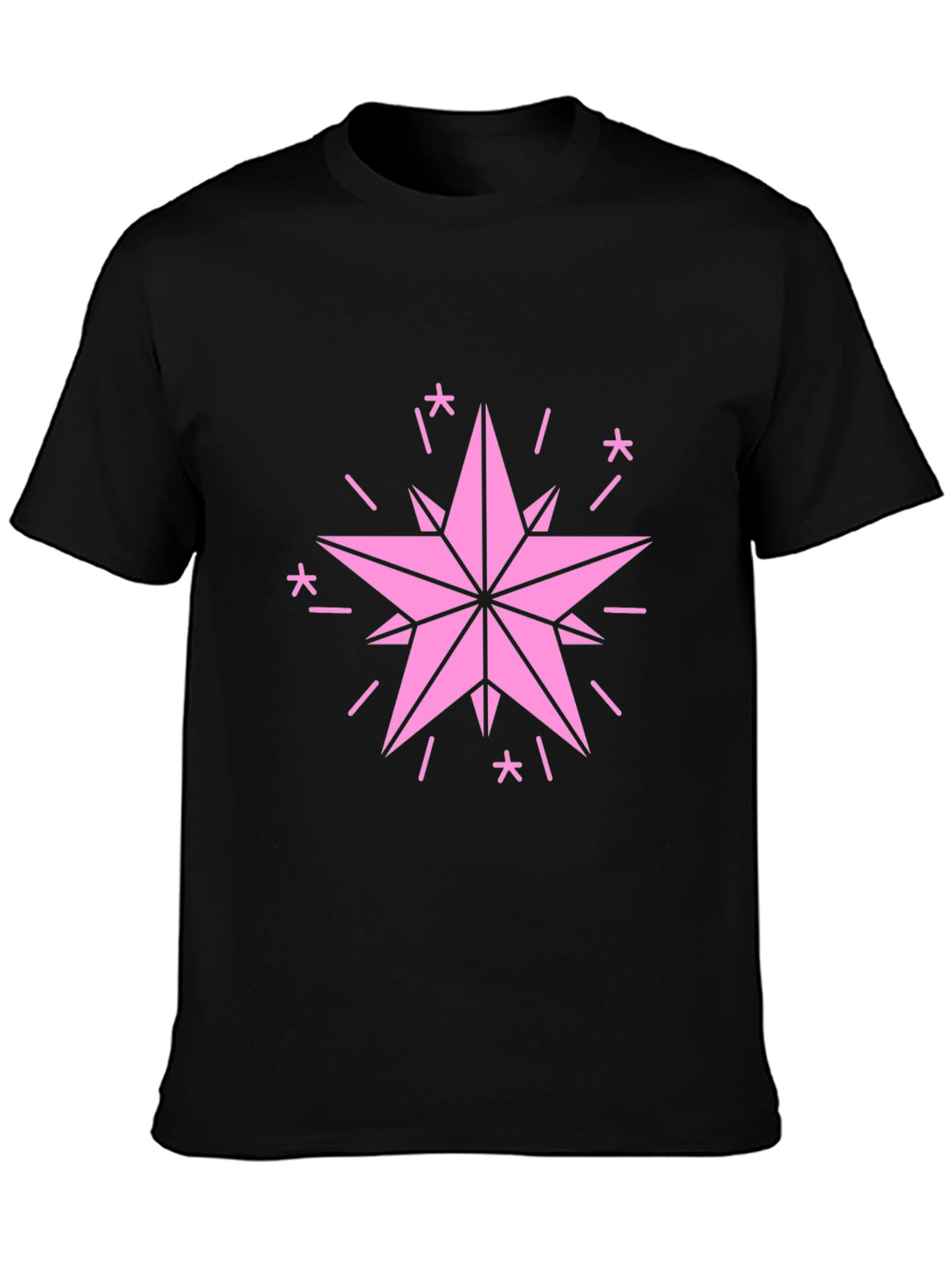 Star Graphic Black Tee - Modern Casual