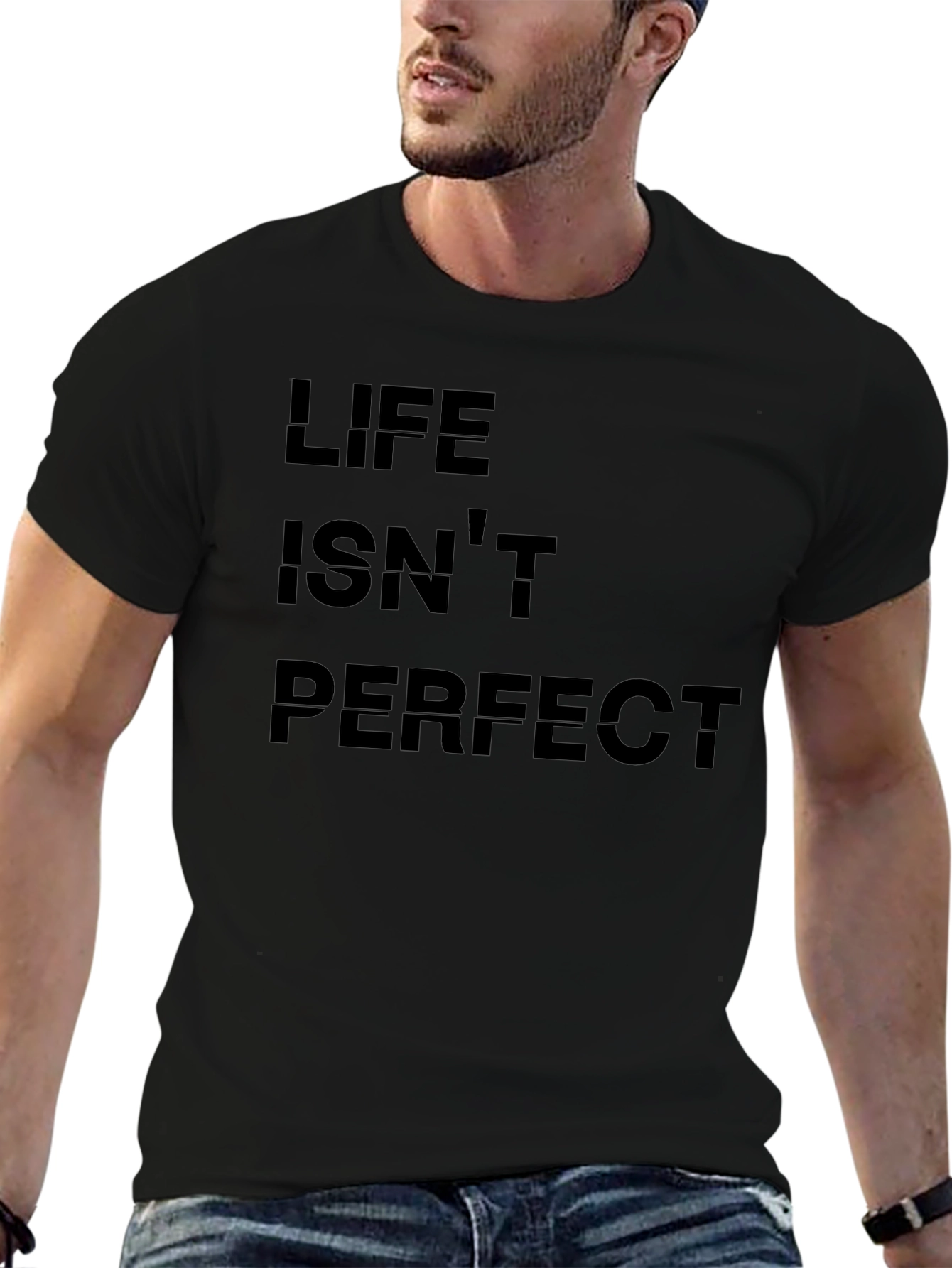 Life Isnt Perfect Black Graphic Tee