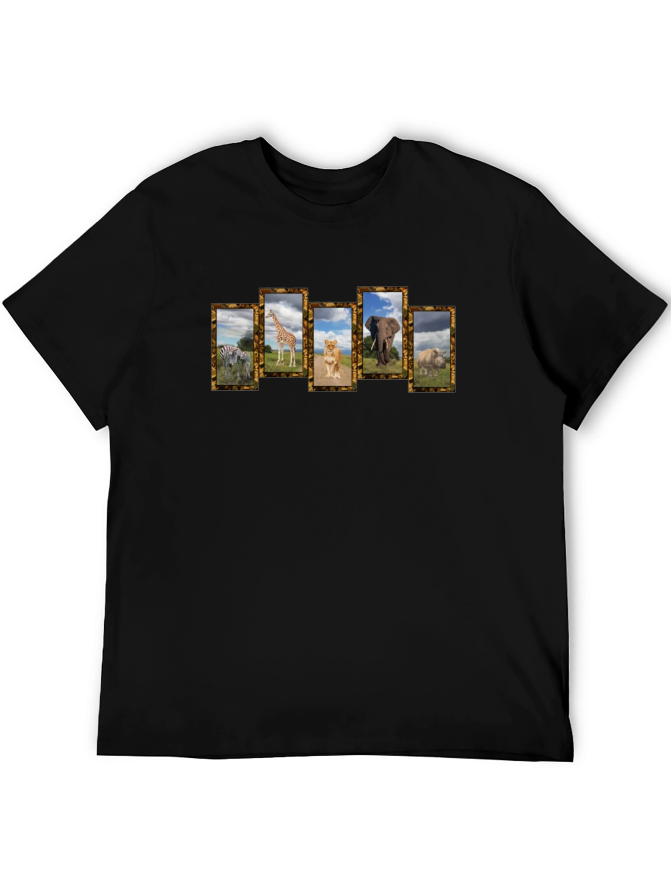Safari Animal Print Black Graphic Tee