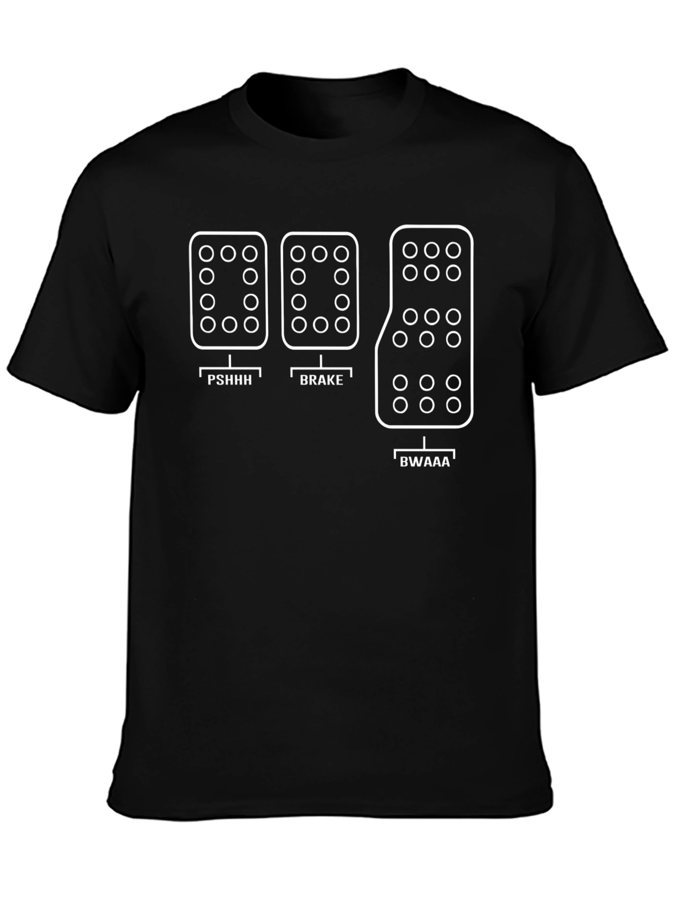 Funny Car Enthusiast T-Shirt: Three Pedal Design