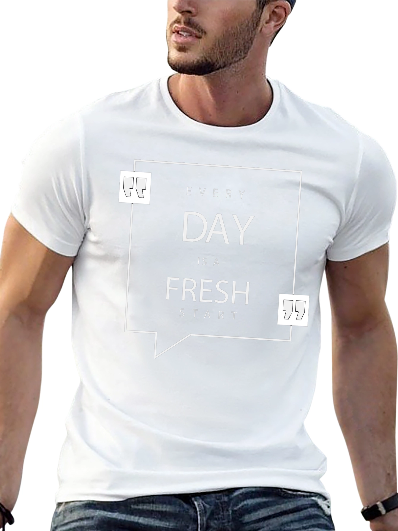 Motivational Black T-Shirt - Every Day Fresh Start