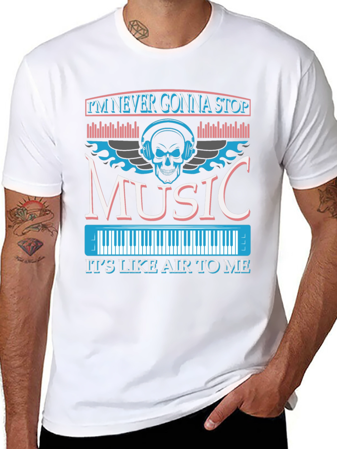 Music Skull Graphic T-Shirt