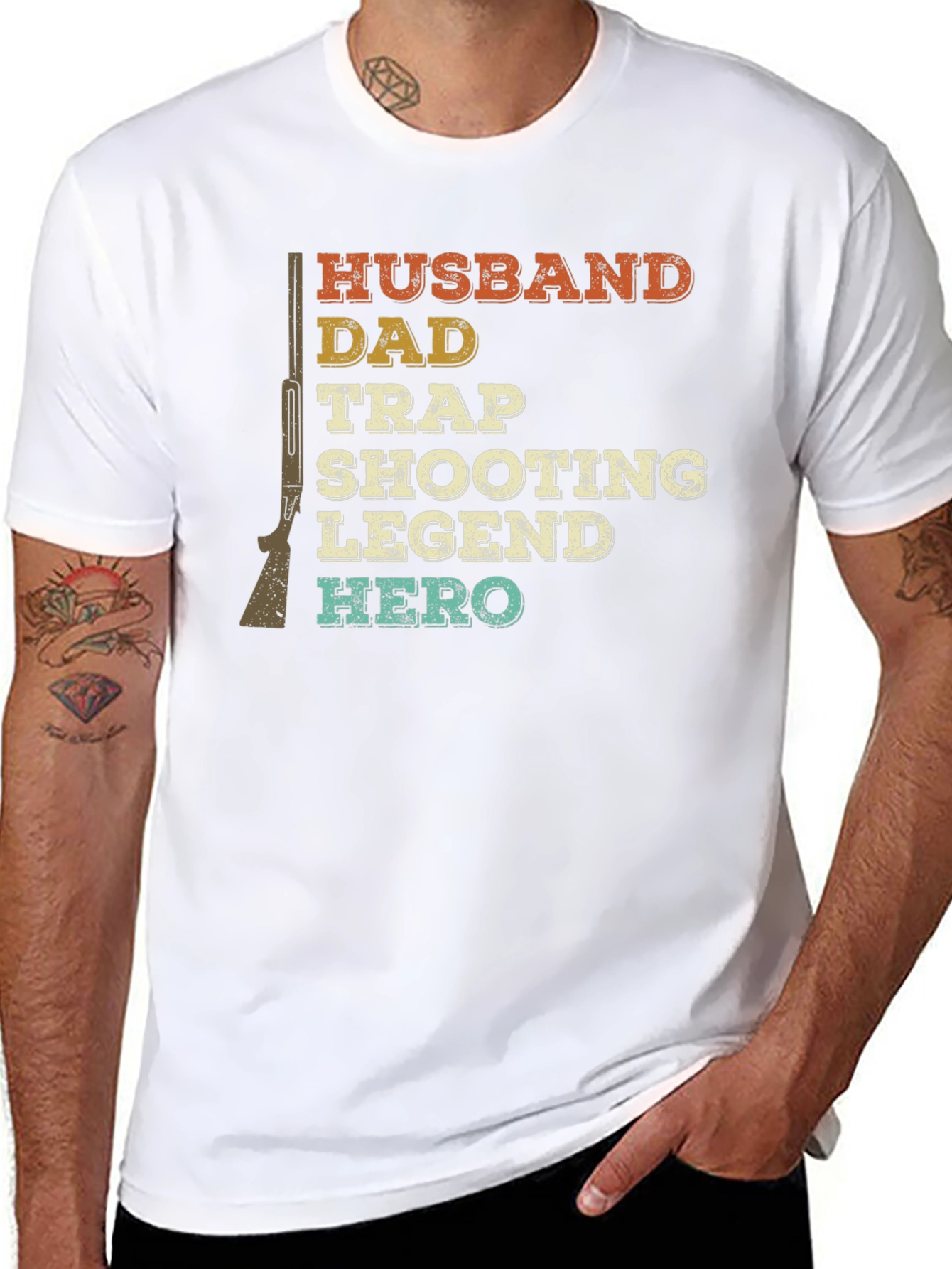 Husband Dad Trap Shooting Legend Hero Tee