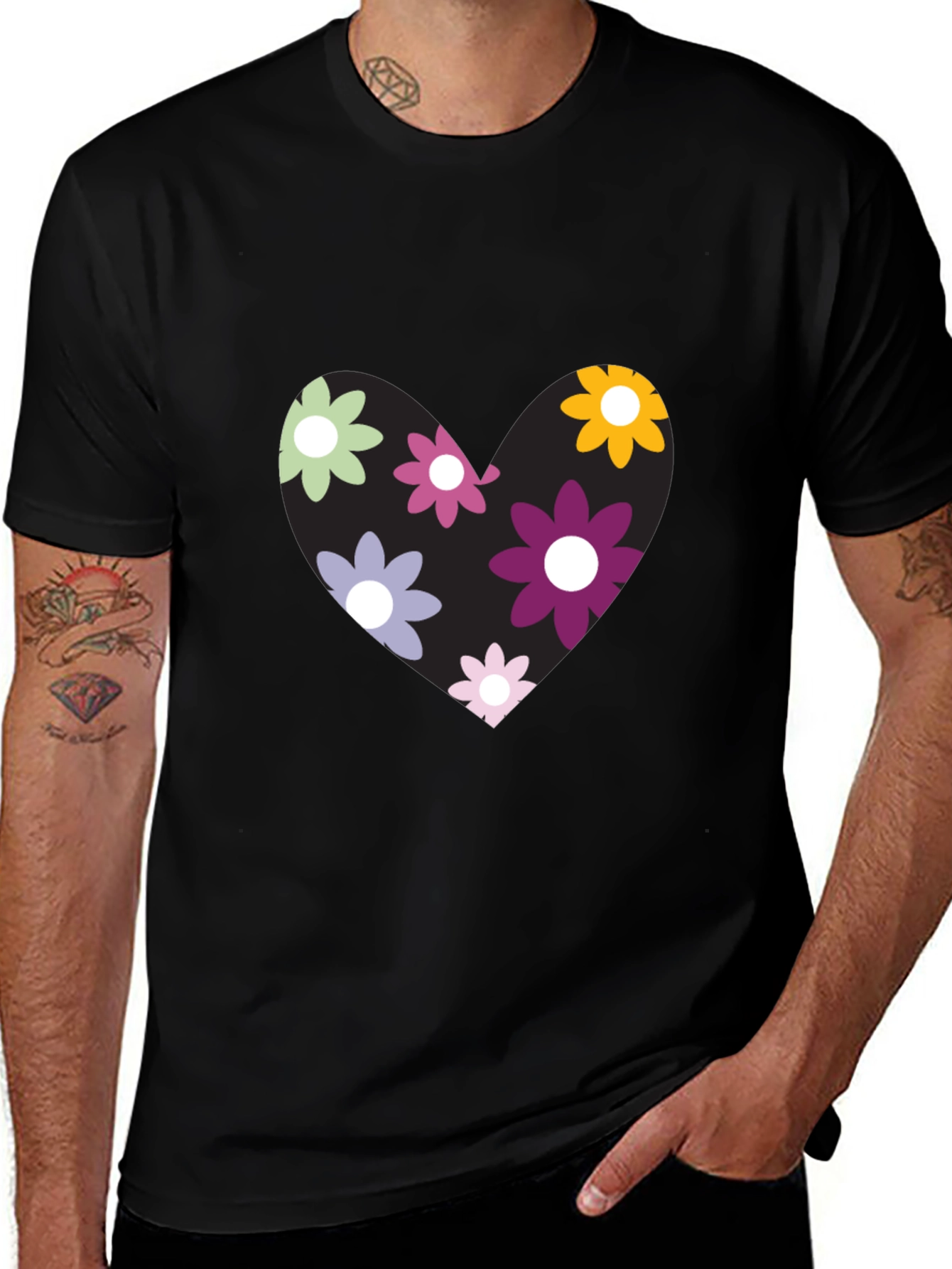 Floral Heart Graphic T-Shirt