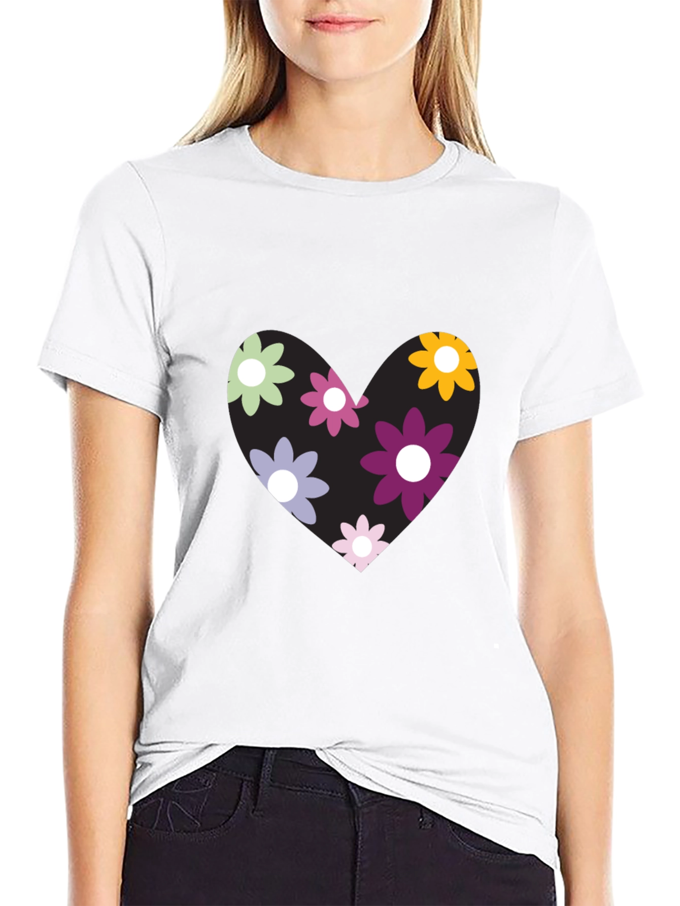 Floral Heart Graphic T-Shirt