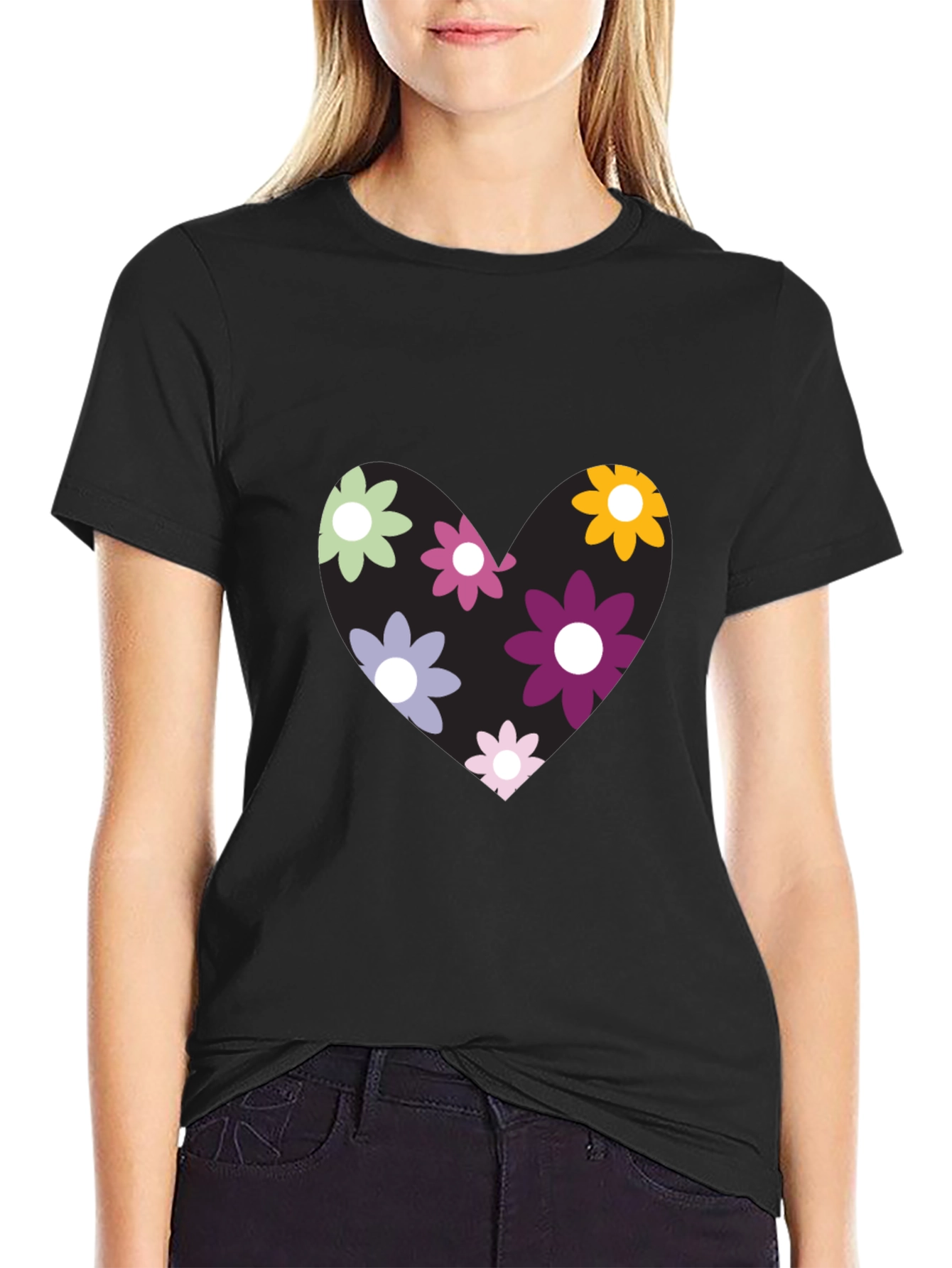 Floral Heart Graphic T-Shirt