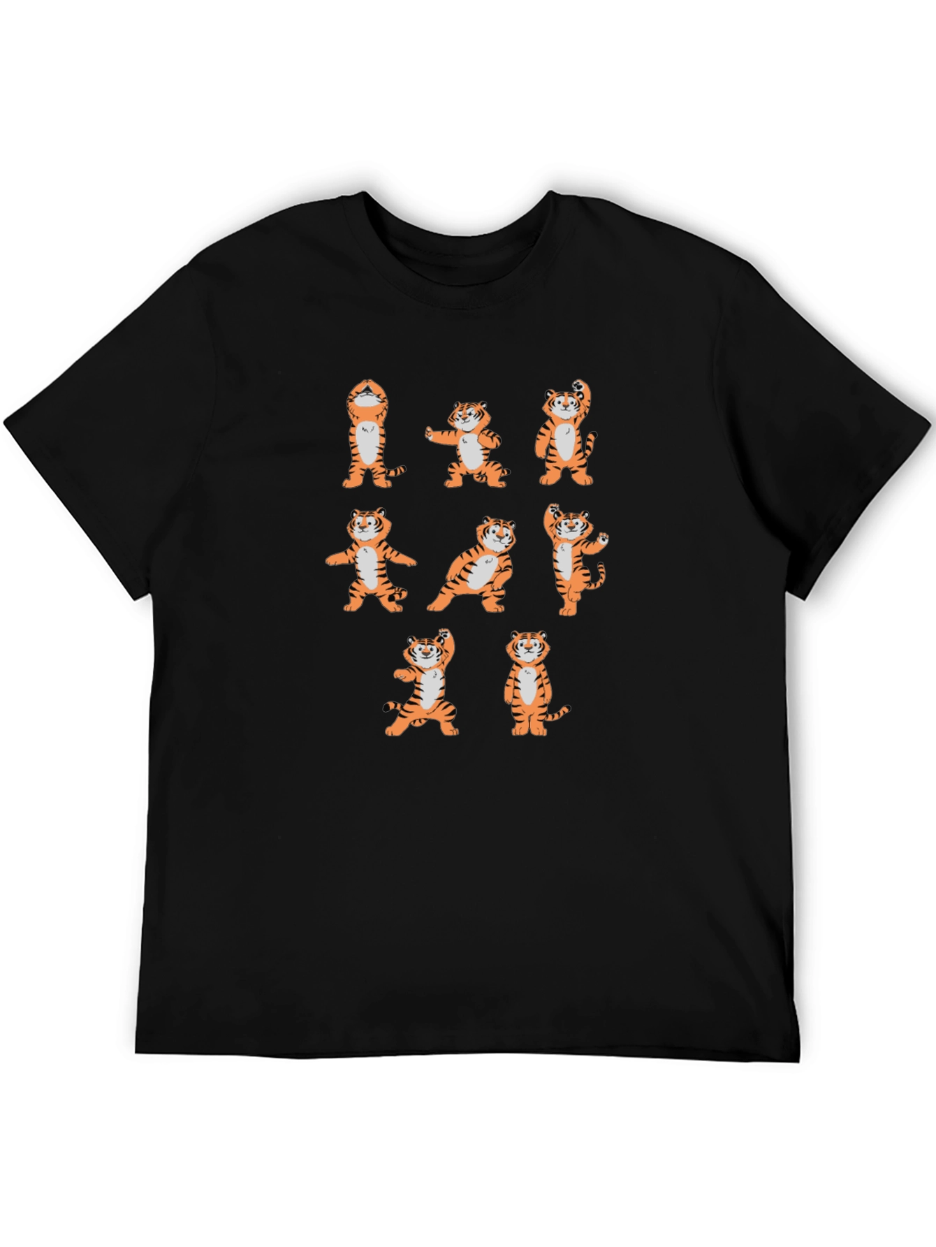 Yoga Tiger Graphic Tee - Black Cotton T-Shirt