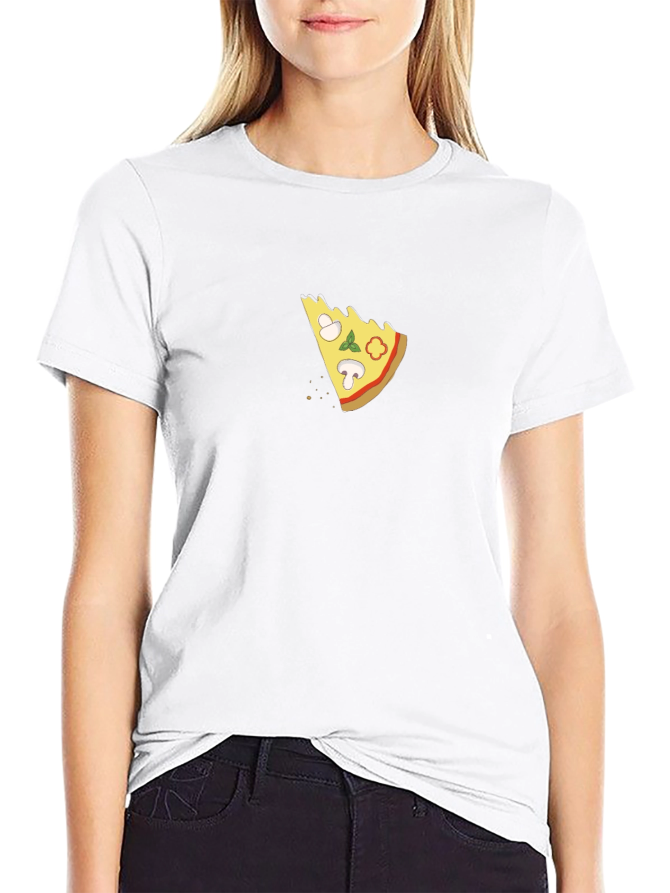 Pizza Slice Graphic T-Shirt - Casual Black Tee