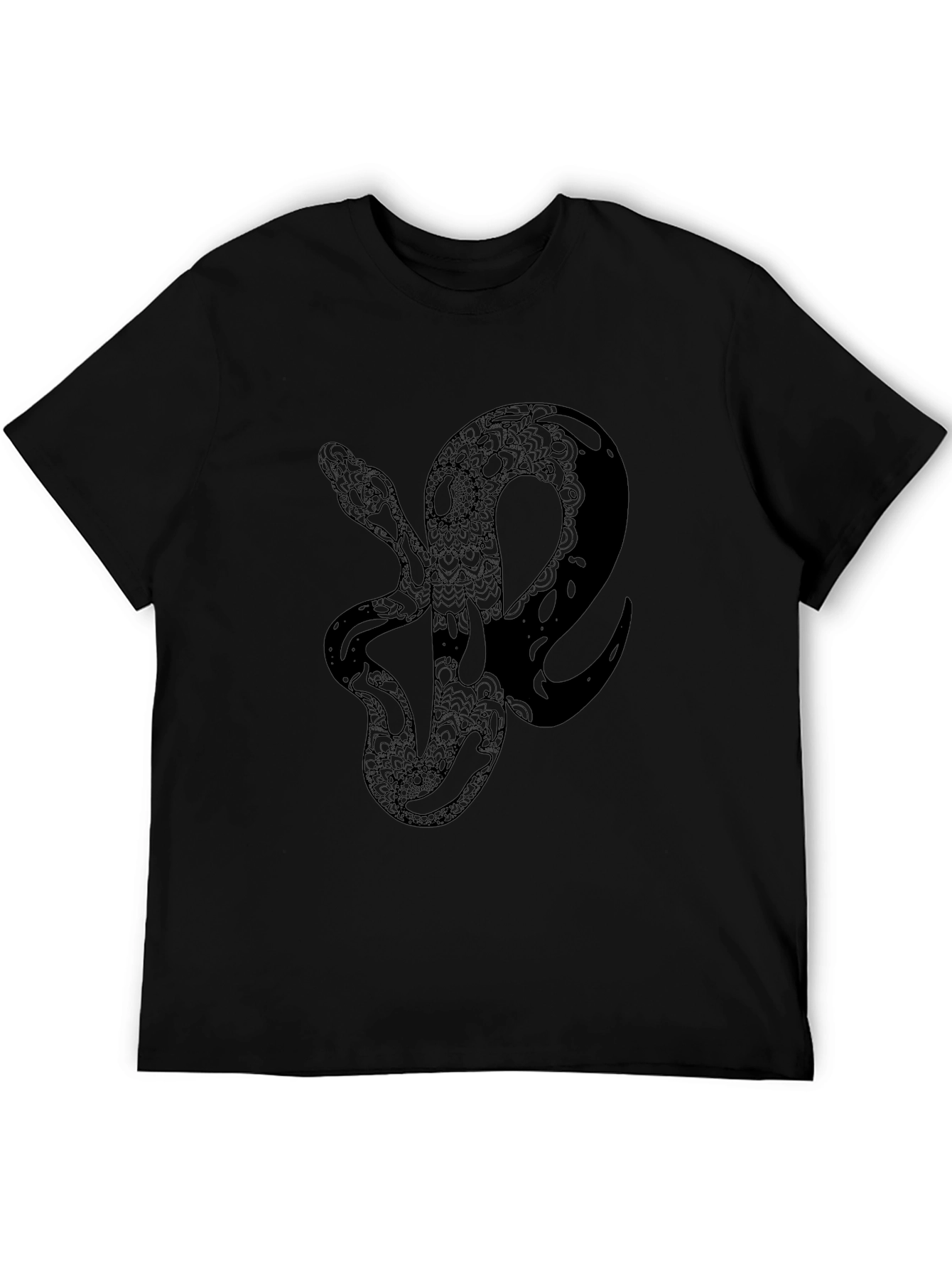 Snake Graphic Black T-Shirt - Unique Serpent Design