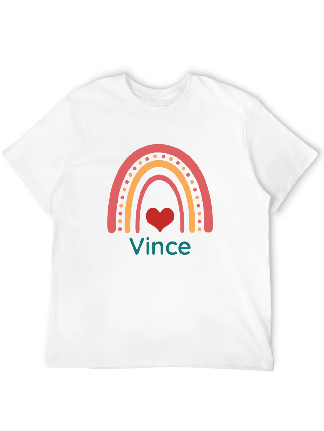 Vince Rainbow Heart Graphic Tee - Black
