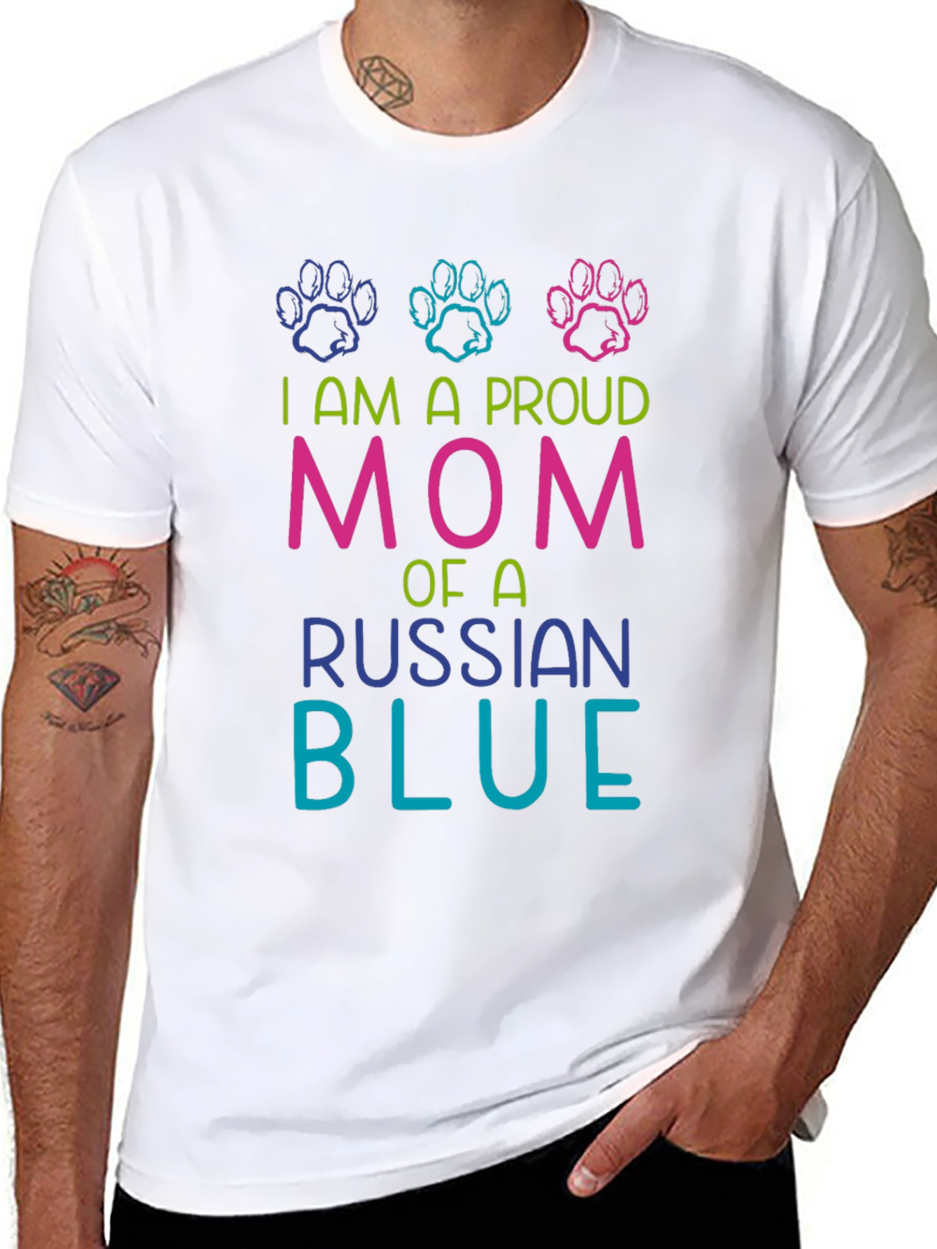 Proud Russian Blue Mom T-Shirt